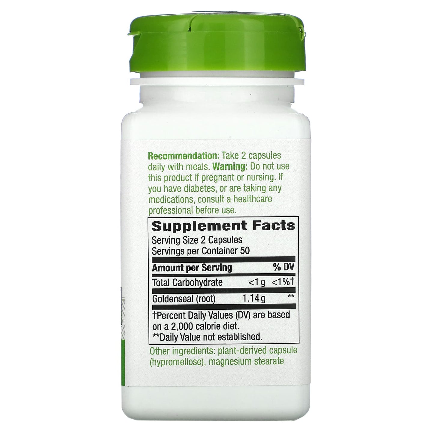 Nature’s Way, Goldenseal Root, 1,140 mg, 100 Vegetarian Capsules UPC 033674138007 | HiLife Vitamins