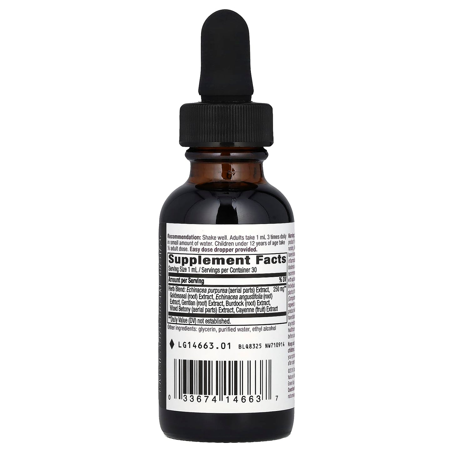 Nature’s Way, Echinacea-Goldenseal Extract With Glycerine, 1 Oz UPC 033674146637 | Hilife Vitamins