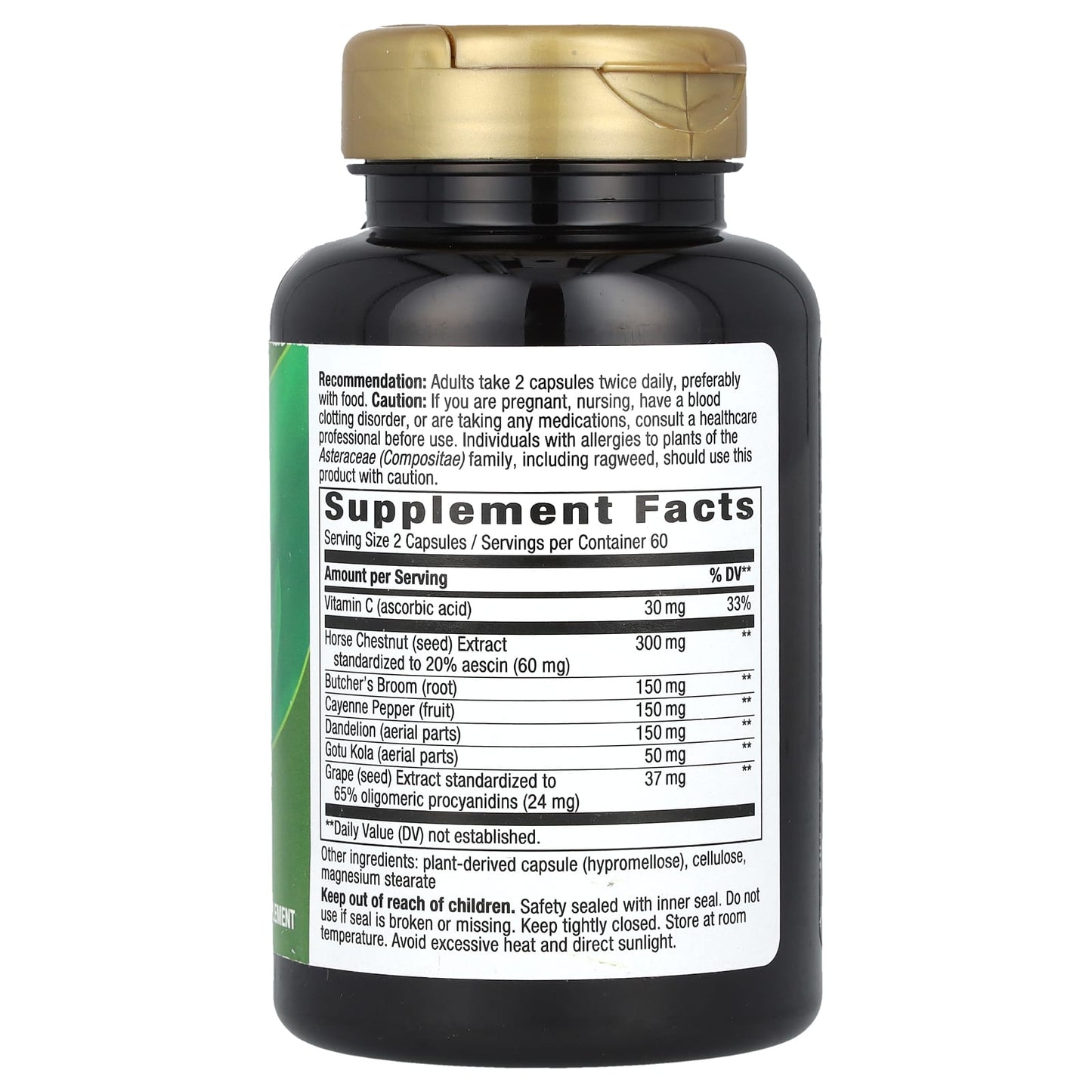 Nature’s Way, Leg Veins, 120 Vegetarian Capsules UPC 033674153352 | Hilife Vitamins