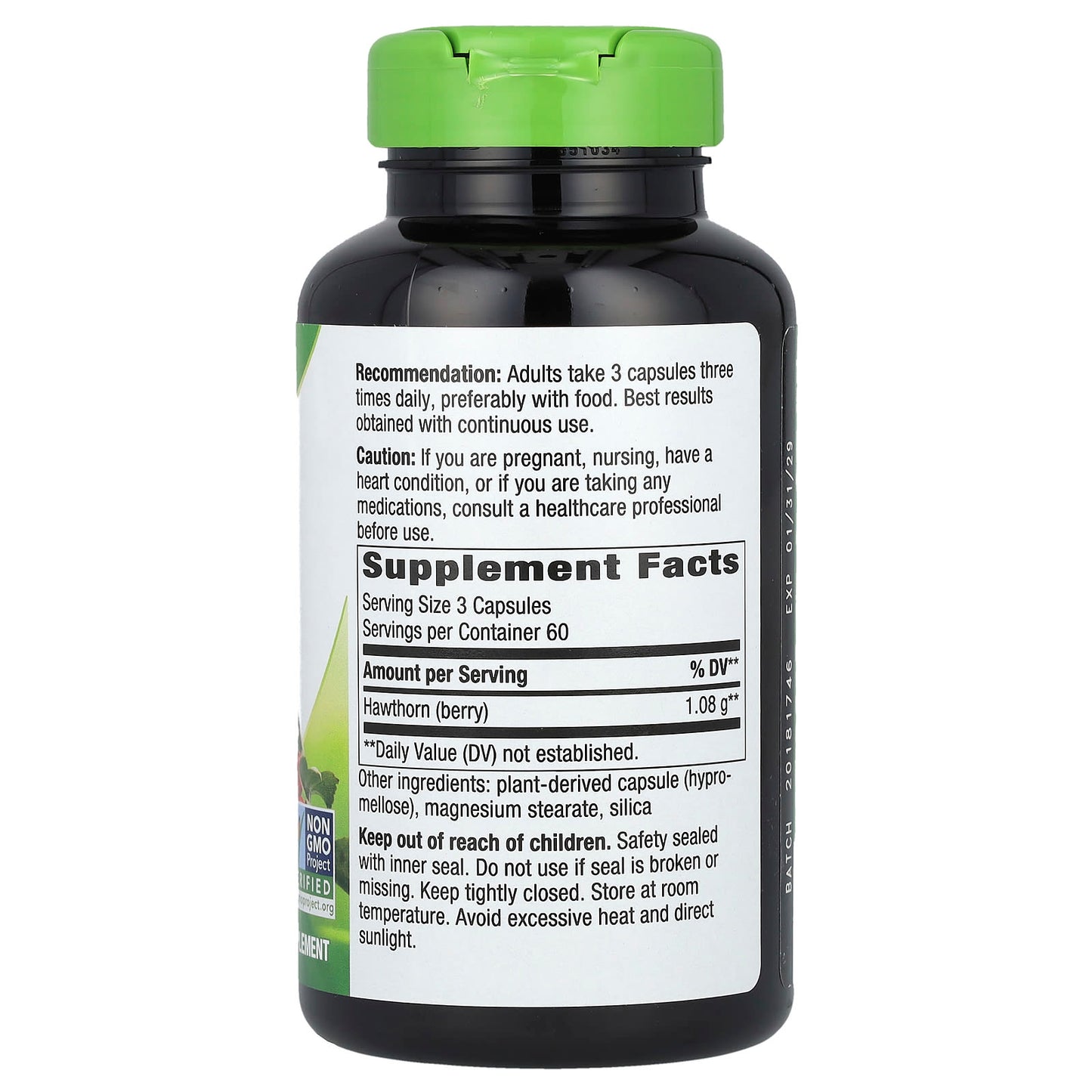 Nature’s Way, Hawthorn, 180 Vegetarian Capsules UPC 033674153383 | Hilife Vitamins