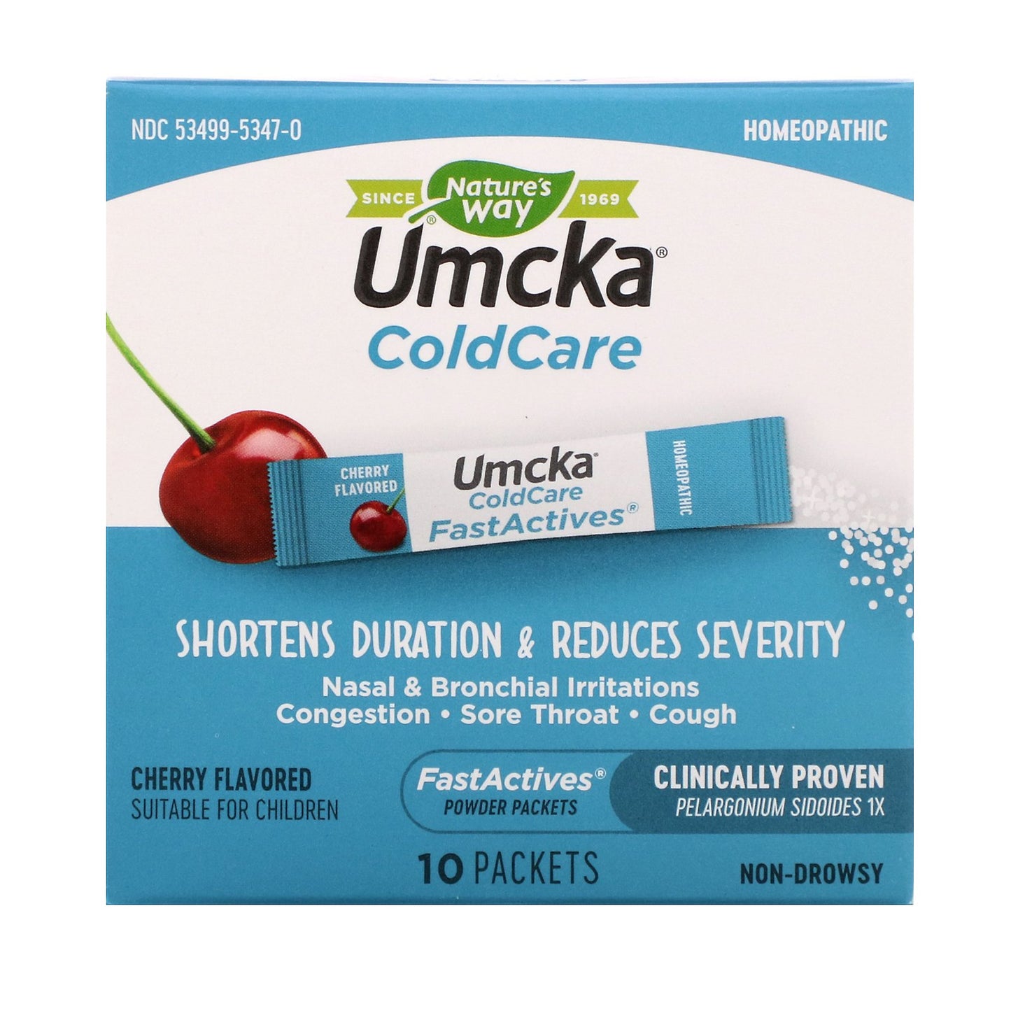 Nature’s Way, Umcka Fast Actives Cherry Coldcare, 10 Pks UPC 033674153475 | HiLife Vitamins