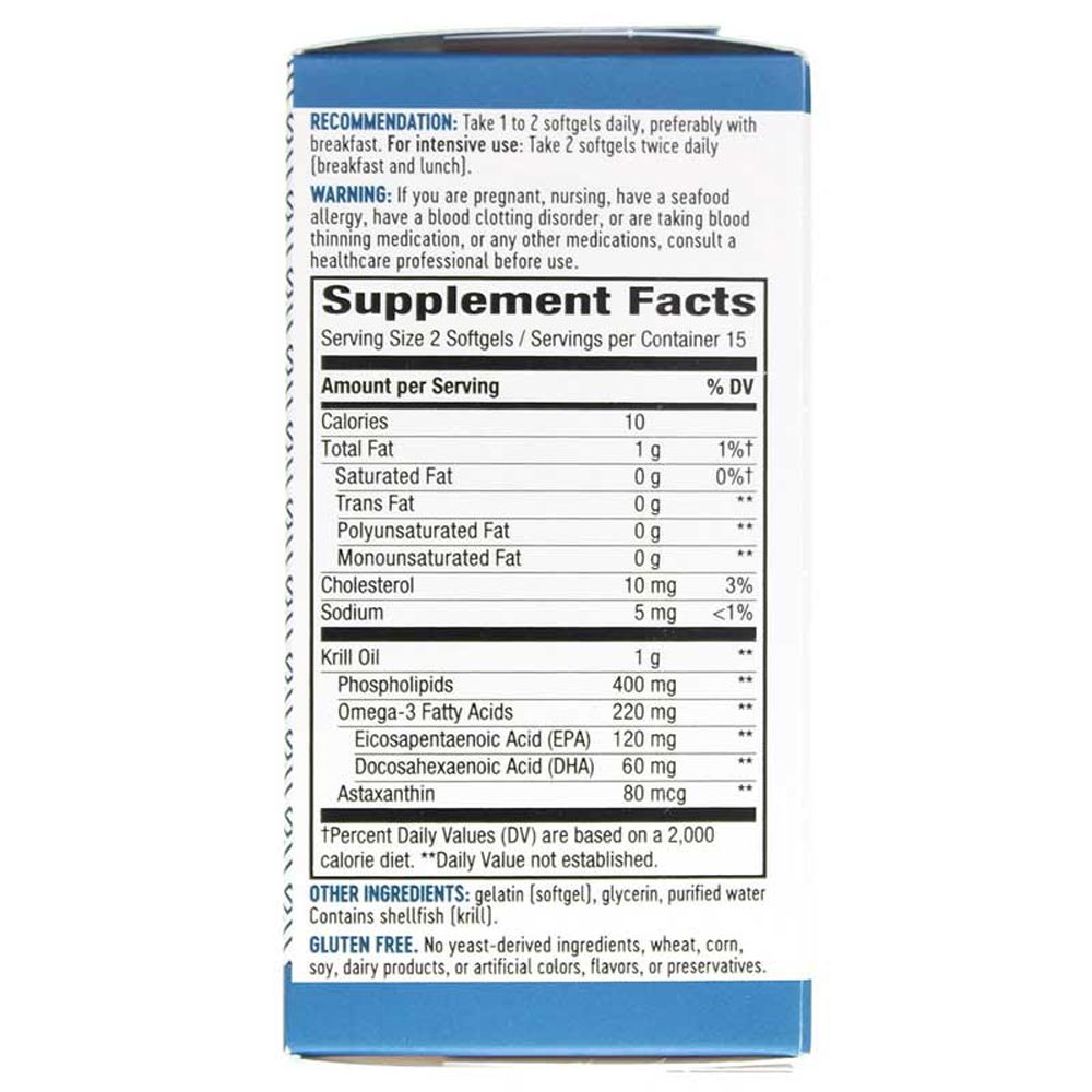 Nature’s Way, Krill Oil 500 mg, 30 Softgels UPC 033674154311 | Hilife Vitamins