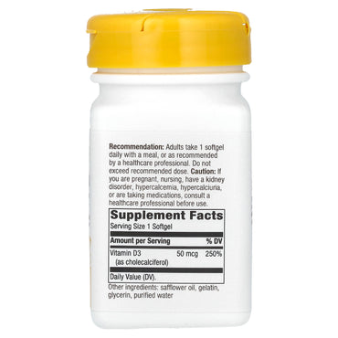 Nature’s Way, Vitamin D3 2000 IU, 120 Softgels UPC 033674155905 | Hilife Vitamins