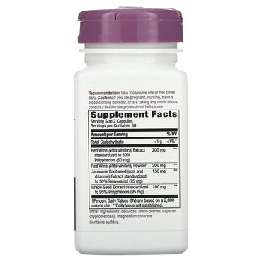 Nature’s Way, Resveratrol, 60 Vegetarian Capsules UPC 033674156117 | Hilife Vitamins