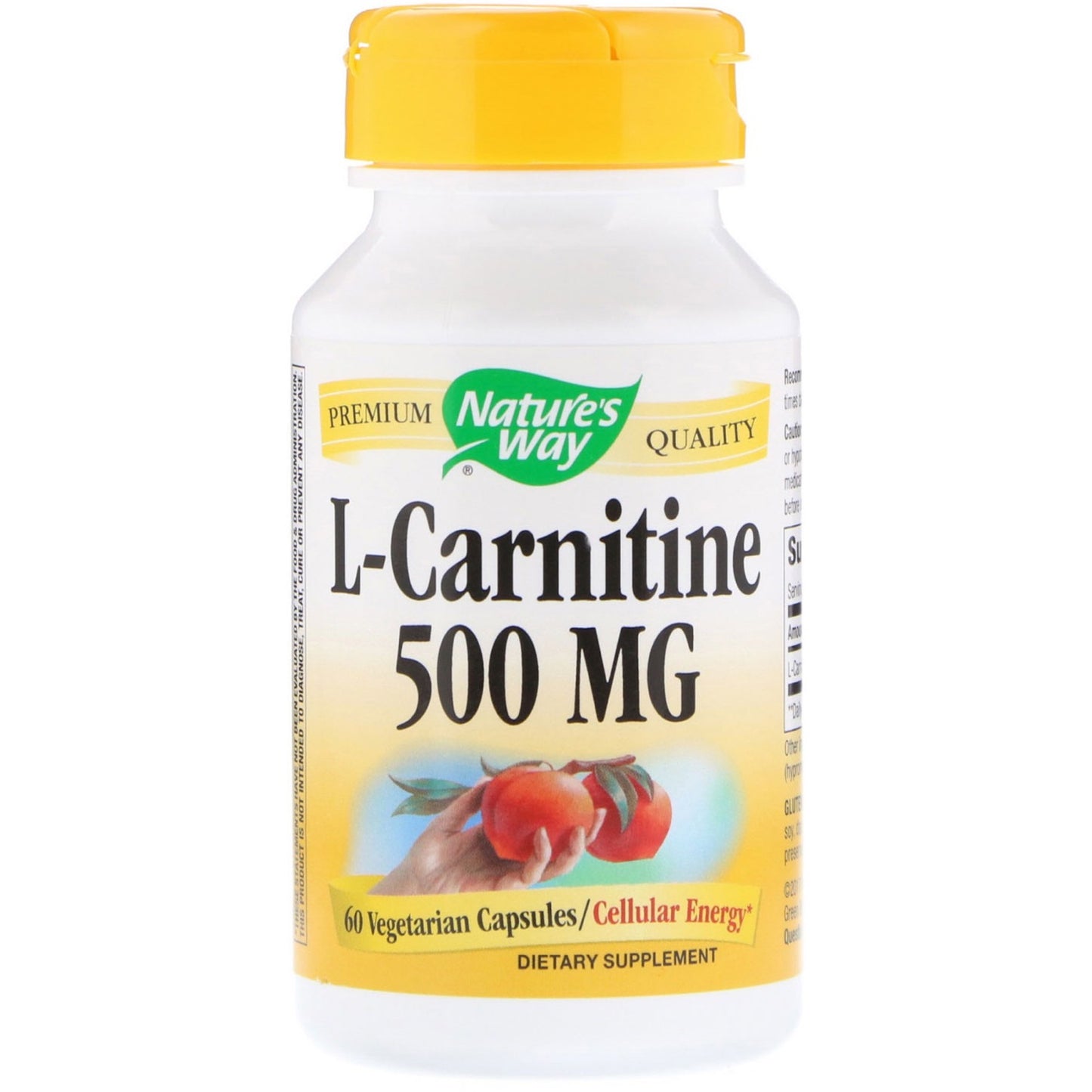 Nature’s Way, L-Carnitine, 60 Vegetarian Capsules UPC 033674156629 | HiLife Vitamins