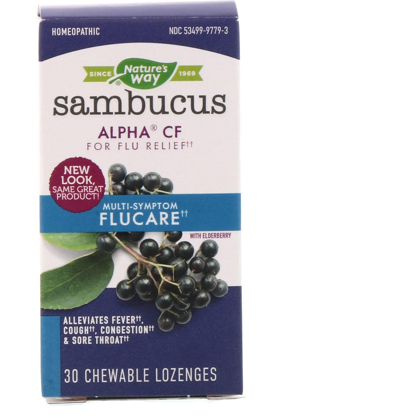 Nature’s Way, Sambucus FluCare, Multi-Symptom Flu Relief, Elderberry, 30 Lozenges UPC 033674157992 | HiLife Vitamins