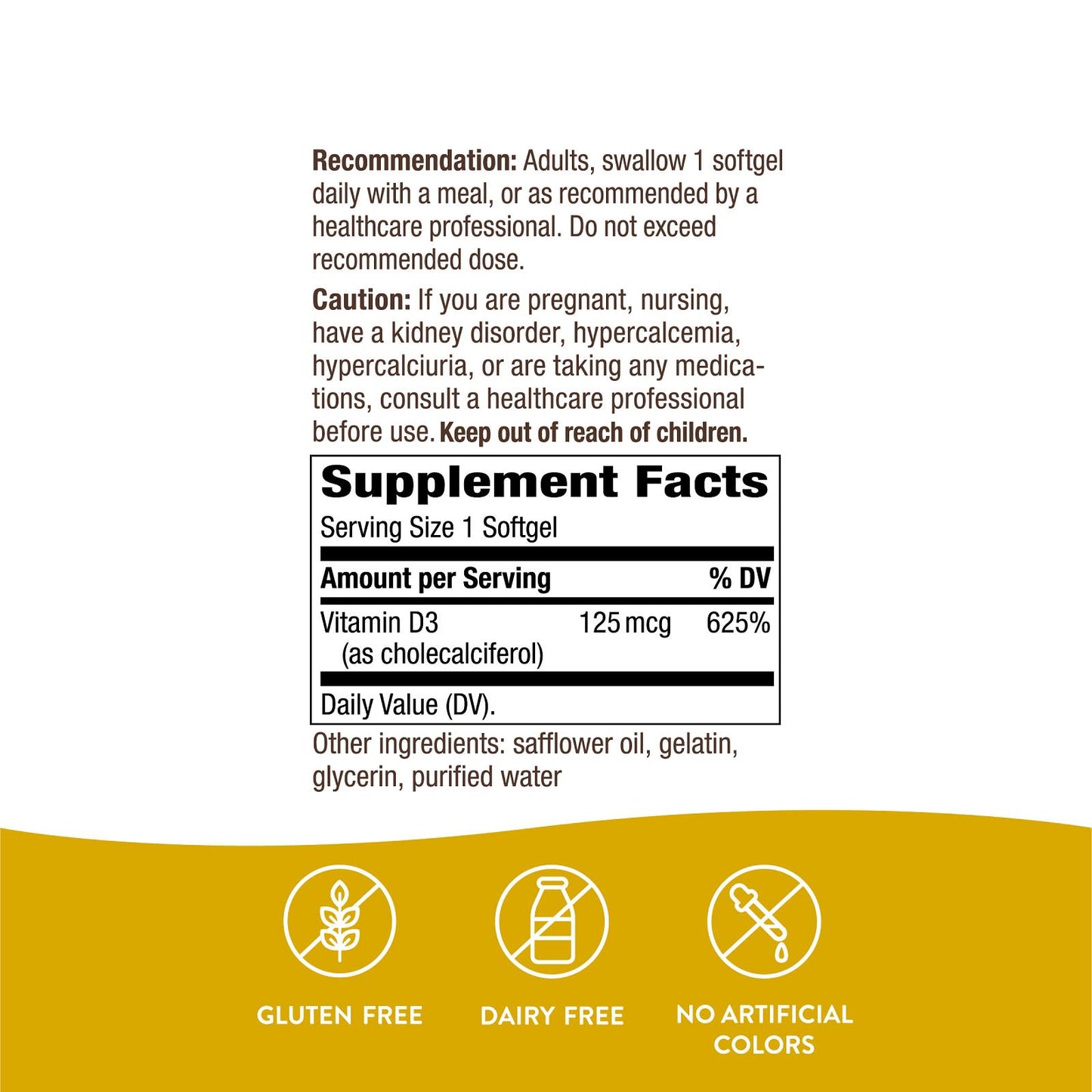 Nature’s Way, Vitamin D 5000 IU, 240 Softgels UPC 033674158364 | HiLife Vitamins
