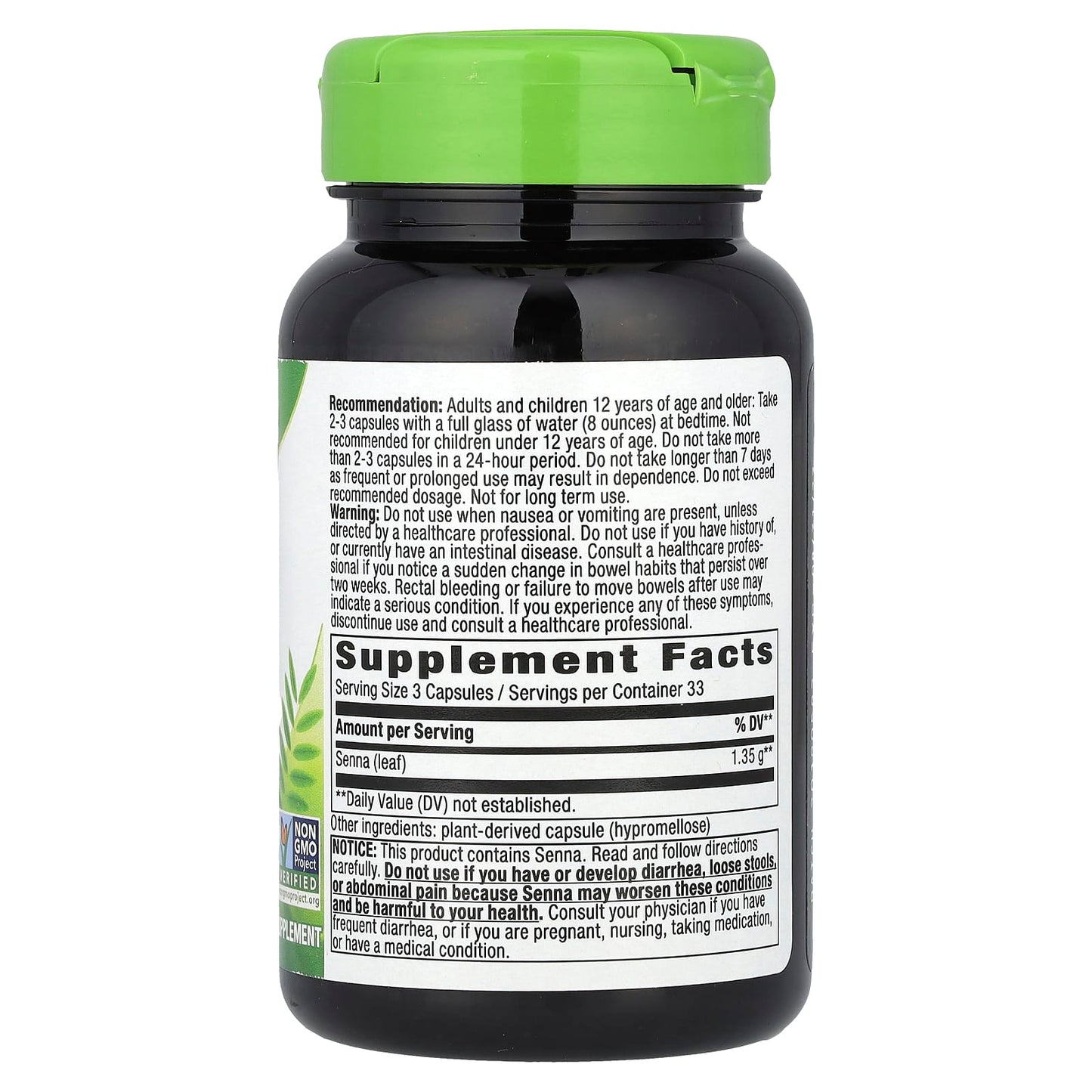 Nature’s Way, Senna Leaves, 100 Vegetarian Capsules UPC 033674170007 | Hilife Vitamins