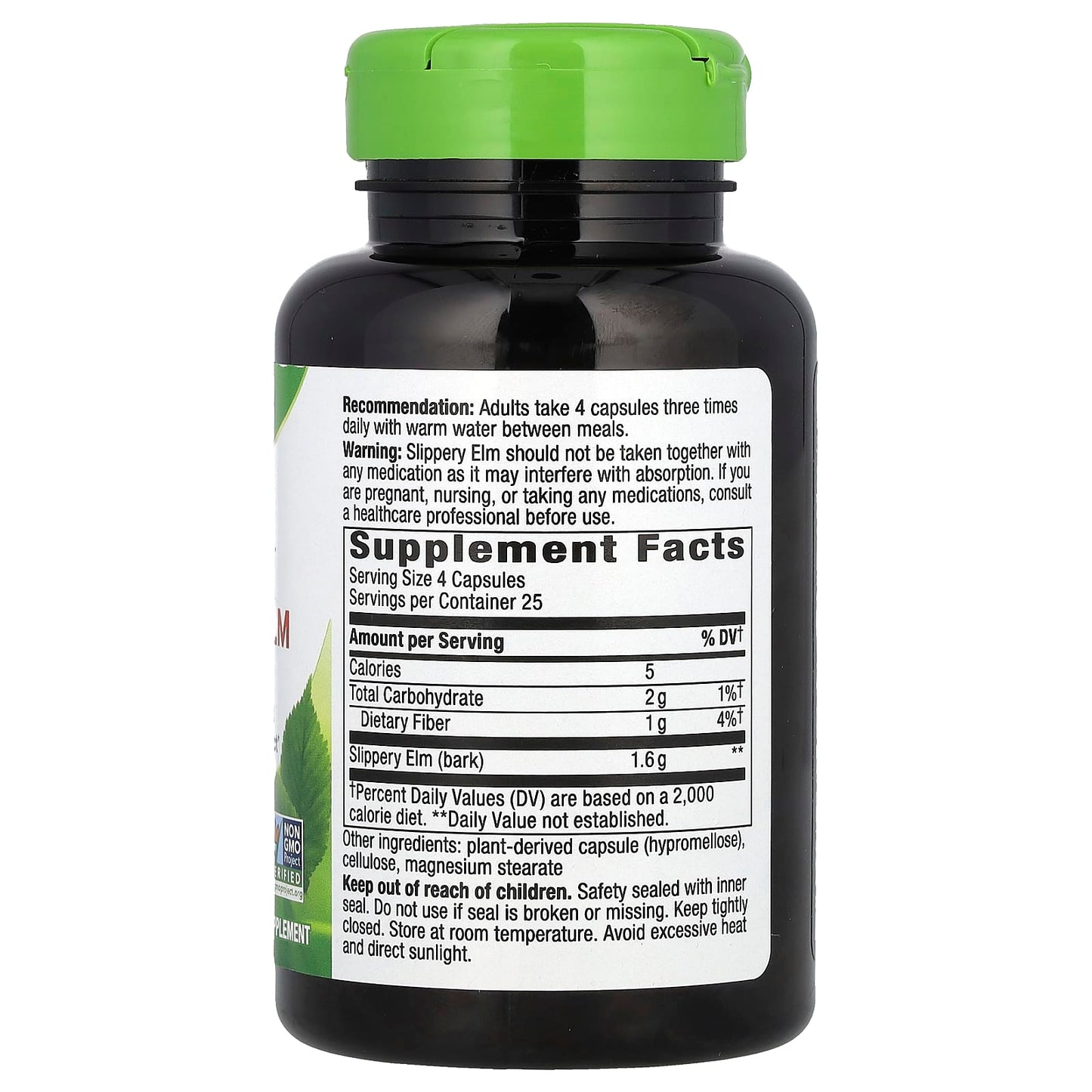 Nature’s Way, Slippery Elm Bark, 100 Vegan Capsules UPC 033674171004 | Hilife Vitamins