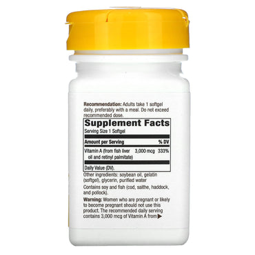 Nature’s Way, Vitamin A 10,000 IU, 100 Softgels UPC 033674401101 | Hilife Vitamins