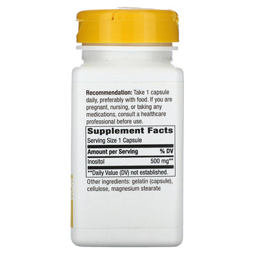 Nature’s Way, Inositol 500 mg, 100 Capsules UPC 033674404614 | Hilife Vitamins