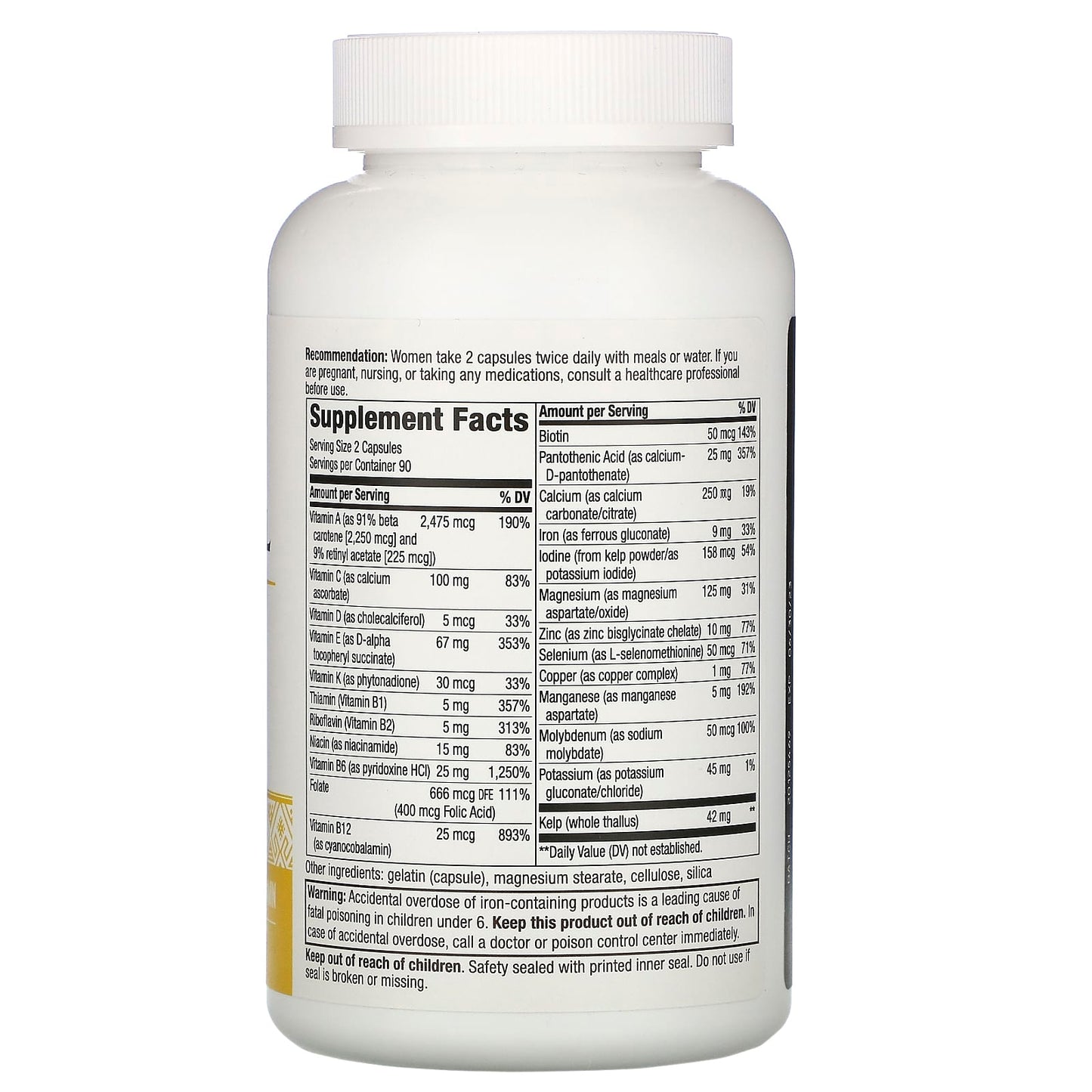 Nature’s Way, Prenatal Multivitamin with Buffered Vitamin C, 180 Capsules UPC 033674451304 | Hilife Vitamins