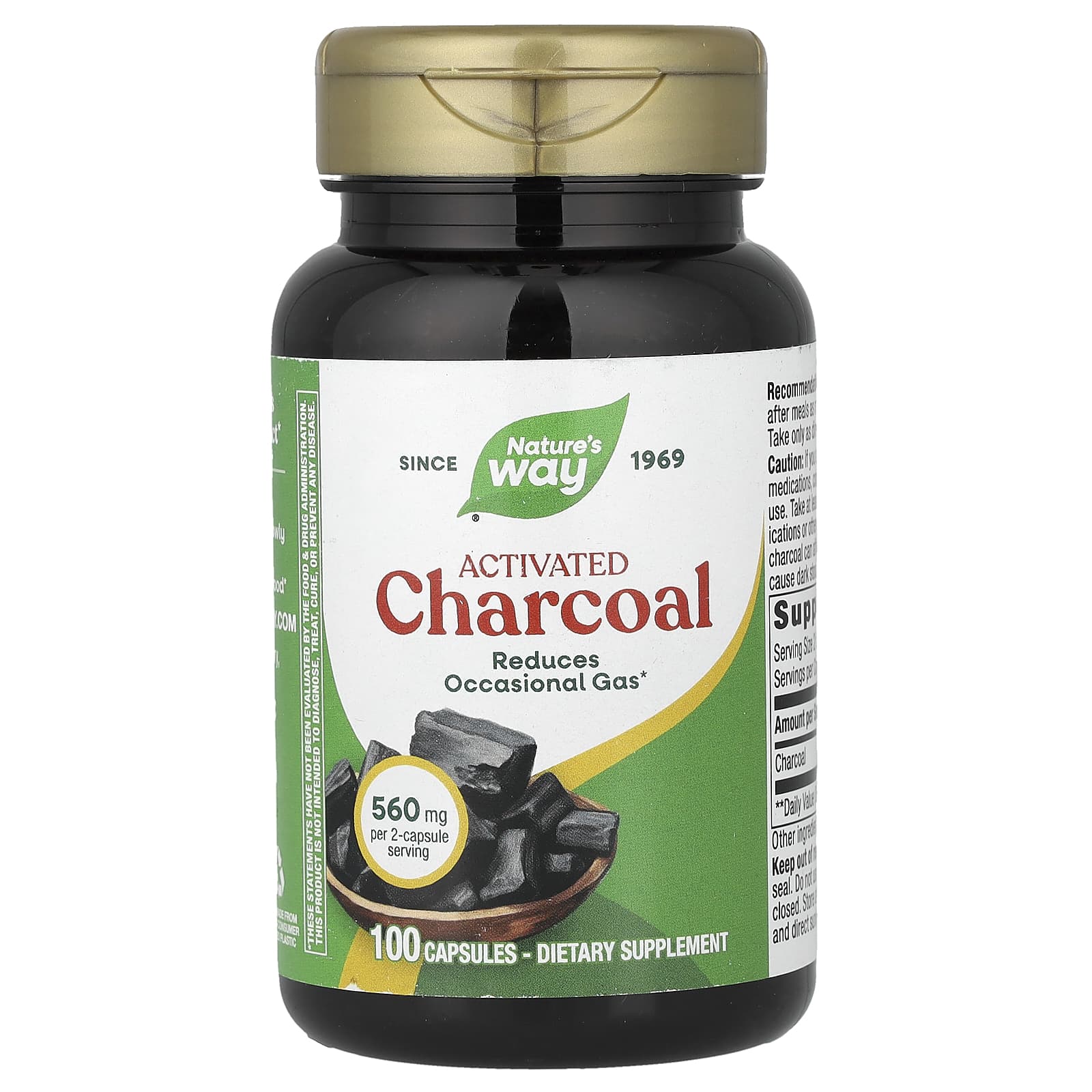 Nature’s Way, Activated Charcoal, 100 Capsules UPC 033674451717 | Hilife Vitamins