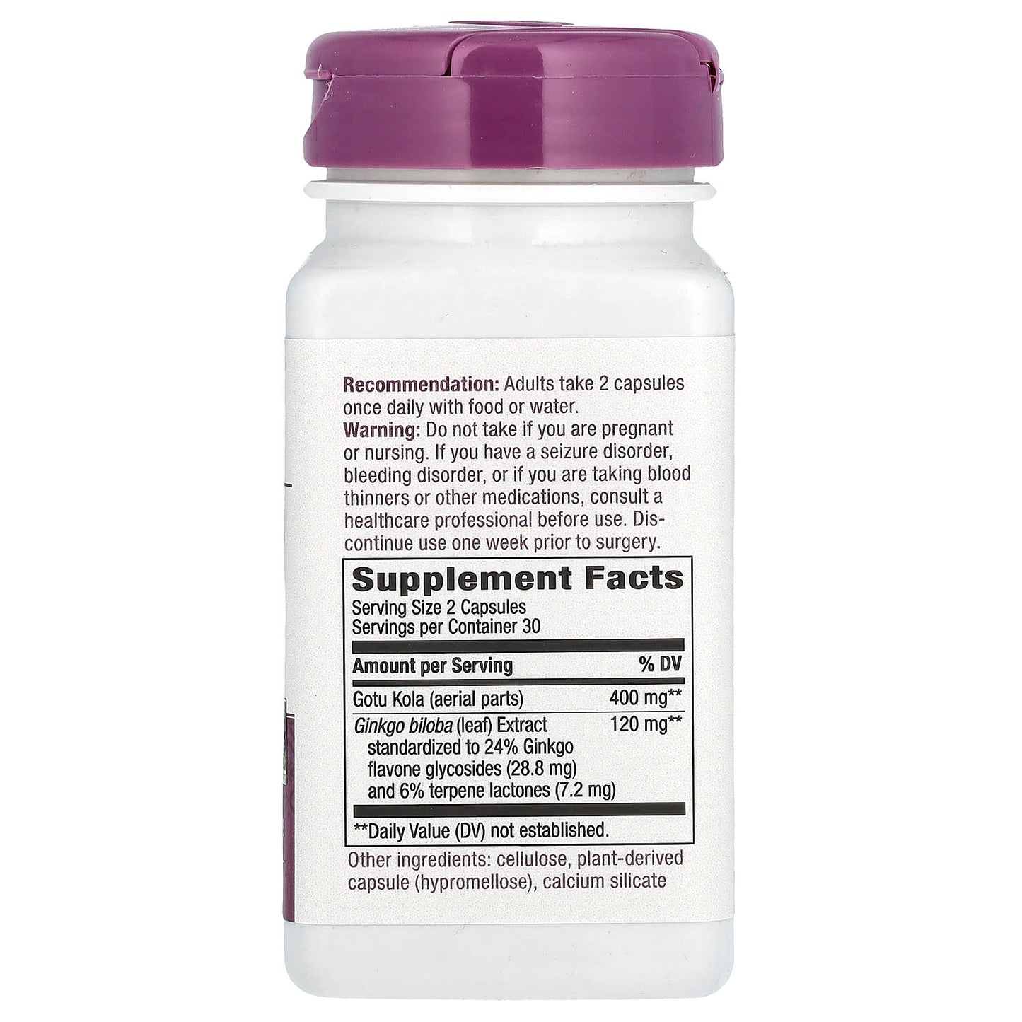 Nature’s Way, Ginkgo Standardized Extract, 60 Vegetarian Capsules UPC 033674616000 | Hilife Vitamins