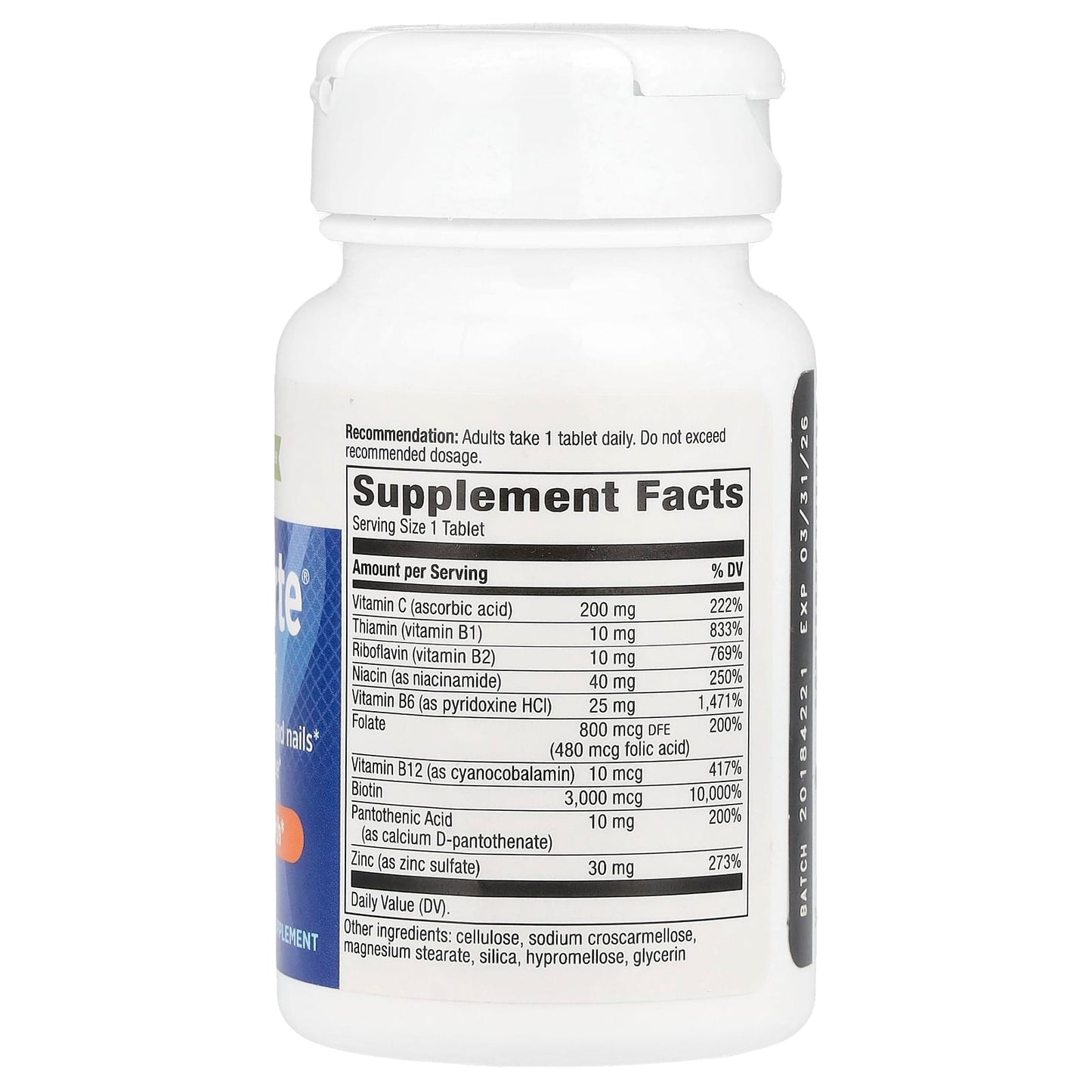 Nature’s Way, Biotin Forte with Zinc, 60 Tablets UPC 354022109815 | Hilife Vitamins