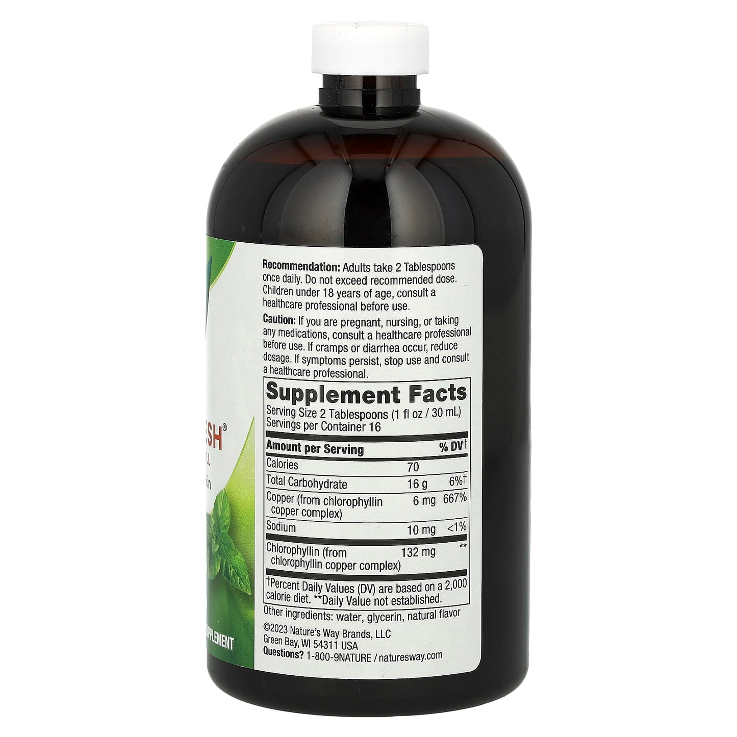 Nature’s Way, Chlorofresh With Mint, 16 Oz UPC 358008035013 | Hilife Vitamins