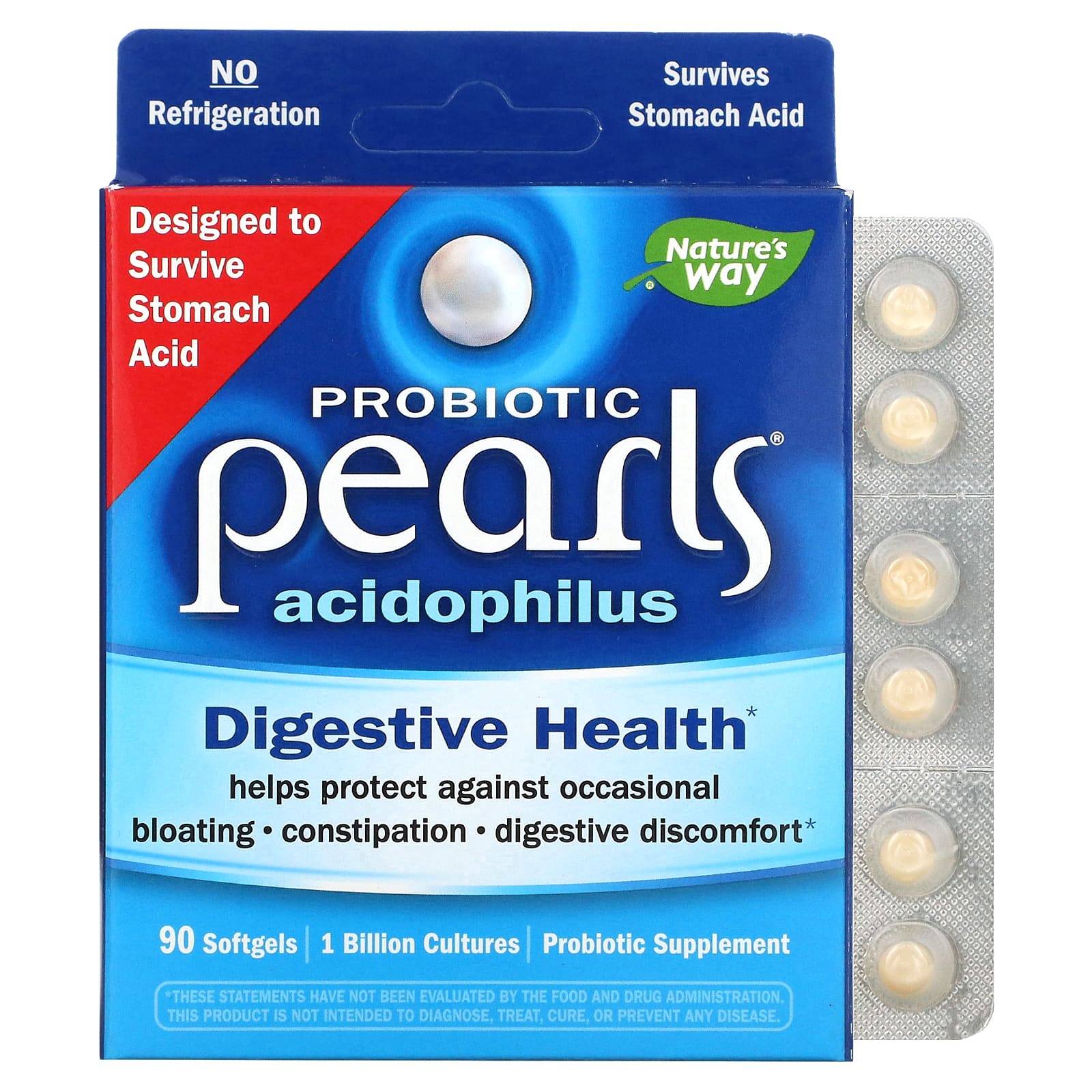 Nature’s Way, Acidophilus Pearls, 90 Pearls UPC 763948042999 | Hilife Vitamins