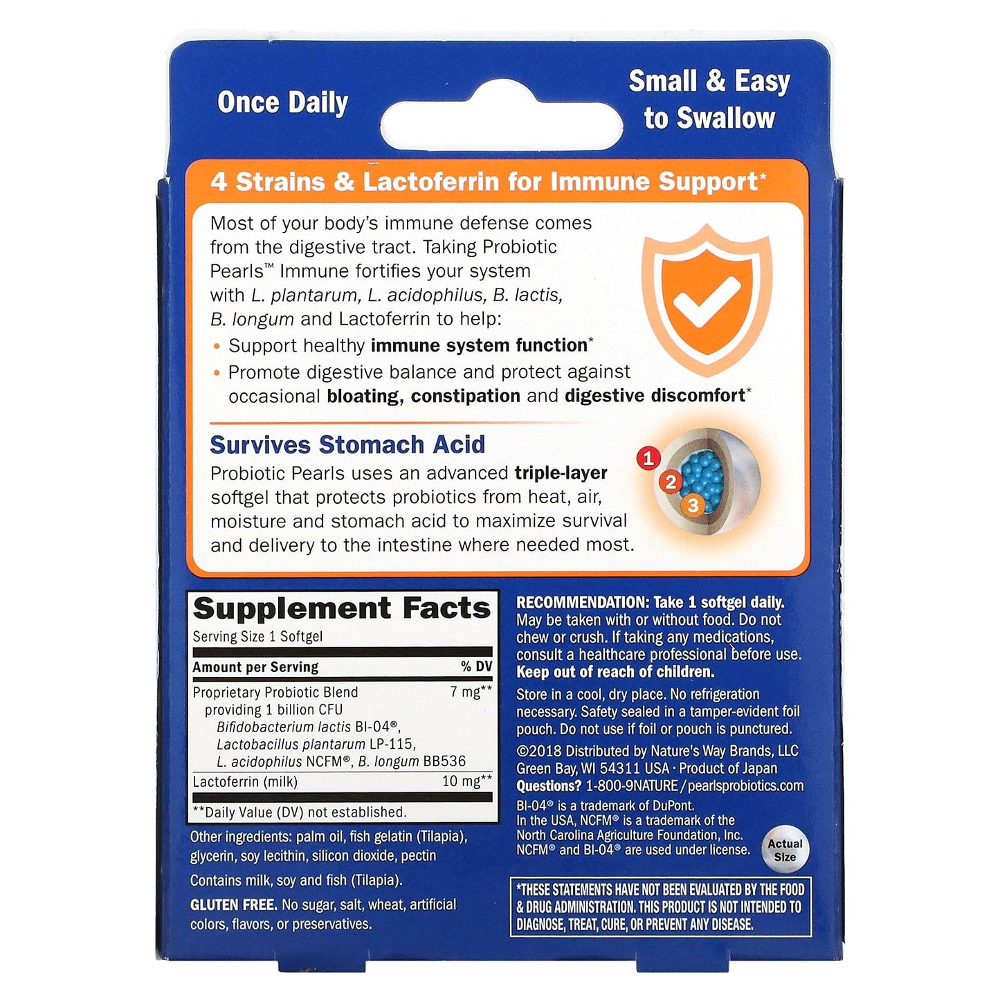 Nature’s Way, Acidophilus Pearls Immune, 30 Softgels UPC 763948044030 | HiLife Vitamins