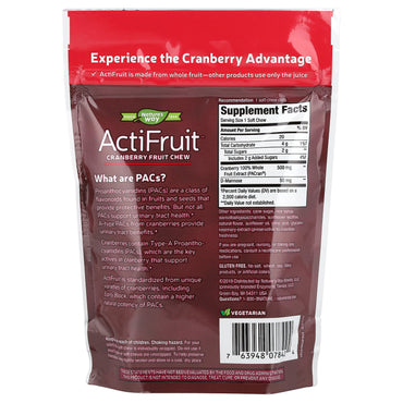 Nature’s Way, Actifruit Cran Max, 20 Soft Chews UPC 763948078424 | Hilife Vitamins
