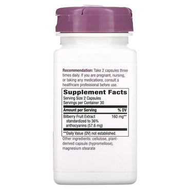 Nature’s Way, Bilberry EXTRACT caps 80 mg, 60 Vegetarian Capsules UPC 763948085866 | HiLife Vitamins