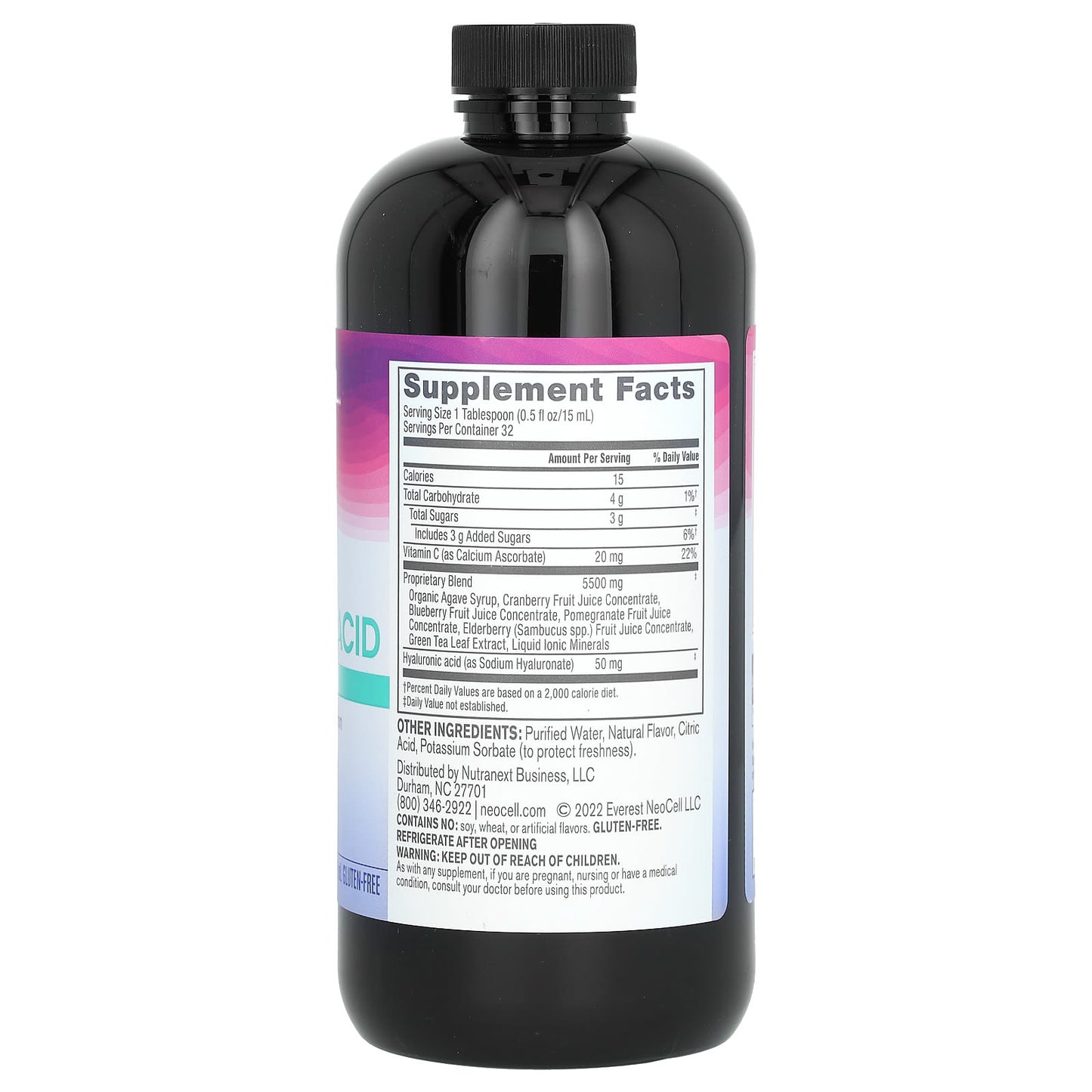 Neocell Laboratories, Hyaluronic Acid Blueberry Liquid, 16 Oz UPC 016185096653 | HiLife Vitamins