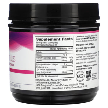 Neocell Laboratories, Super Collagen Plus with Vitamin C & Hyaluronic Acid, 13.7 oz (390 g) UPC 016185132559 | HiLife Vitamins