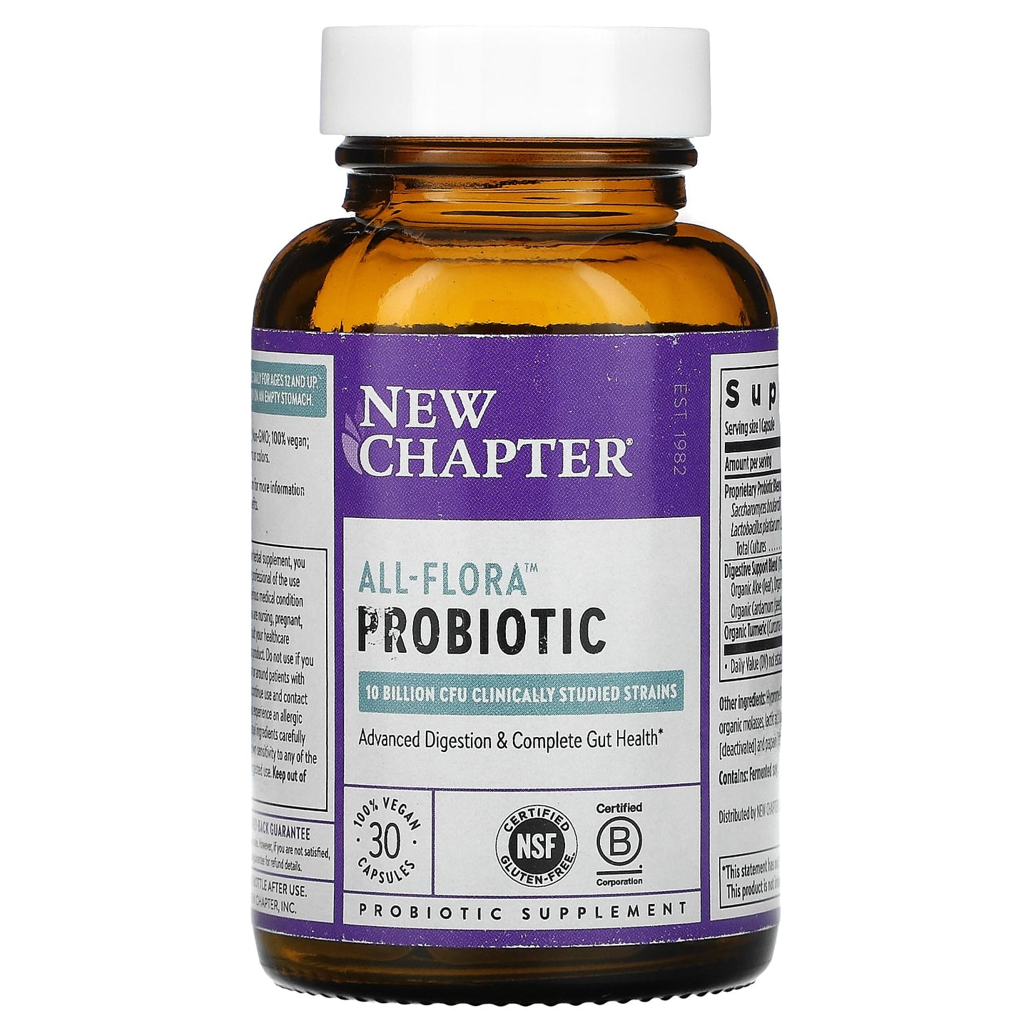 New Chapter, All-Flora Probiotic, 30 Vegan Capsules UPC 727783901828 | HiLife Vitamins