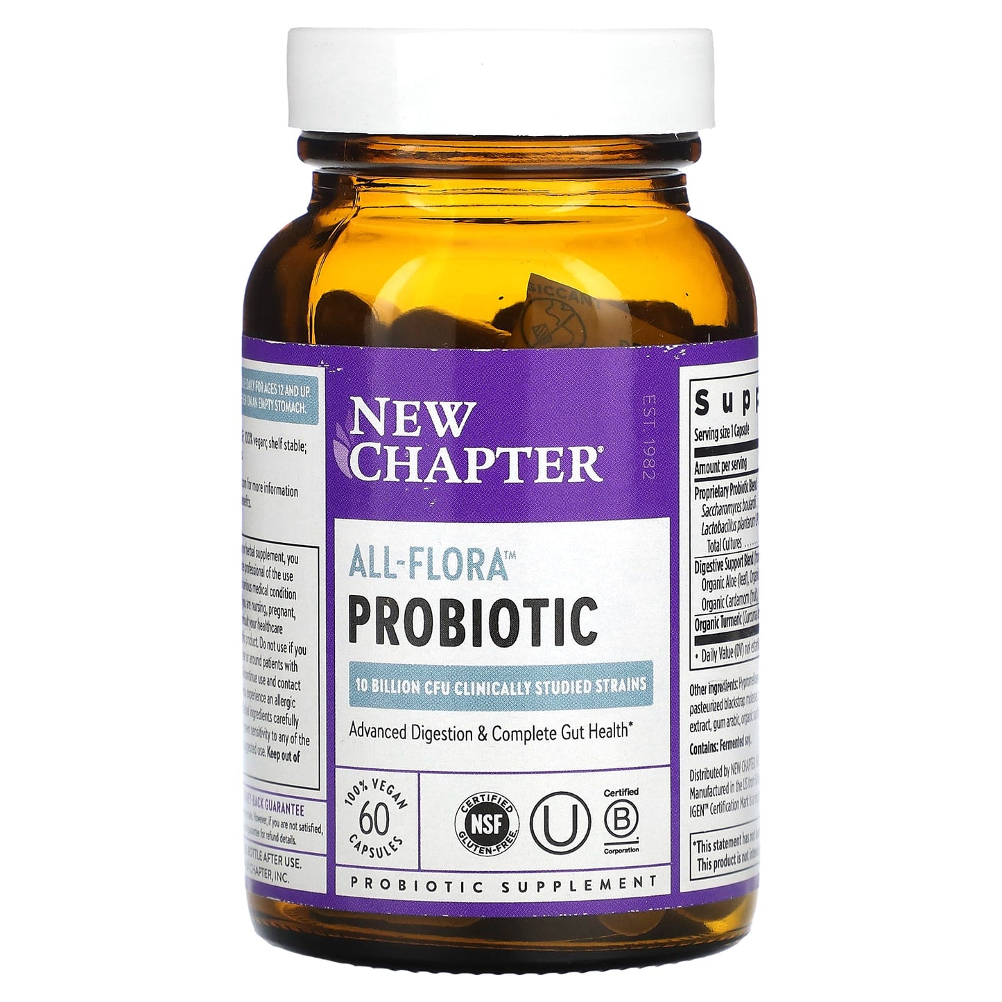New Chapter, All-Flora Probiotic, 60 Vegan Capsules UPC 727783901835 | HiLife Vitamins