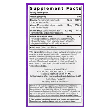 New Chapter, Holistic Nerve Health, 30 Capsules UPC 727783903662 | HiLife Vitamins