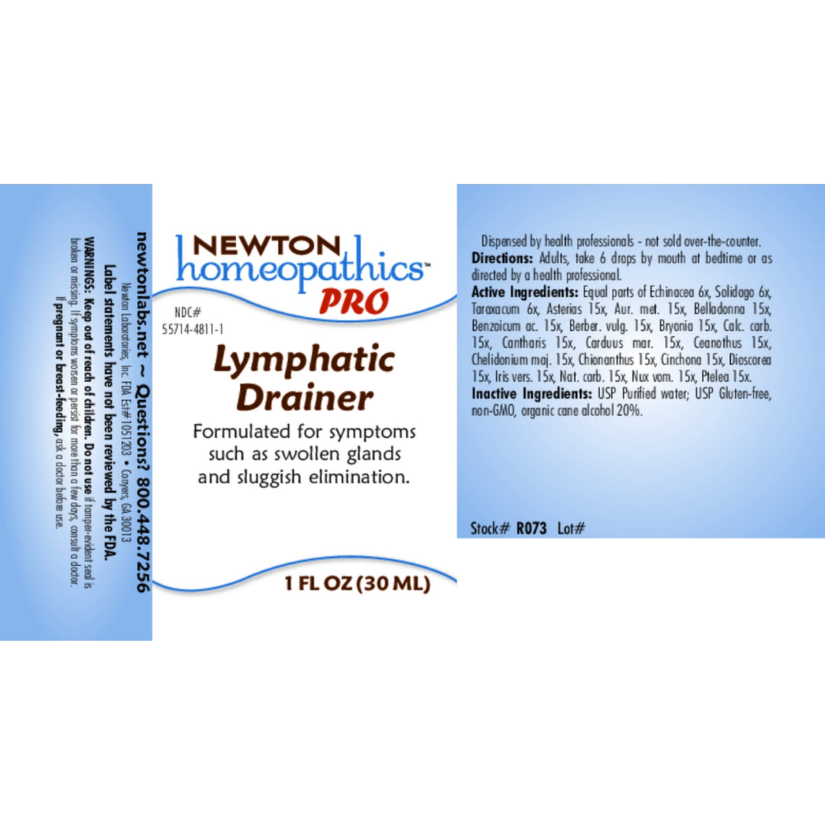 Newton Homeopathics Pro, Lymphatic Drainer, 1 Fl oz (30 ML) UPC 788199008730 | Hilife Vitamins