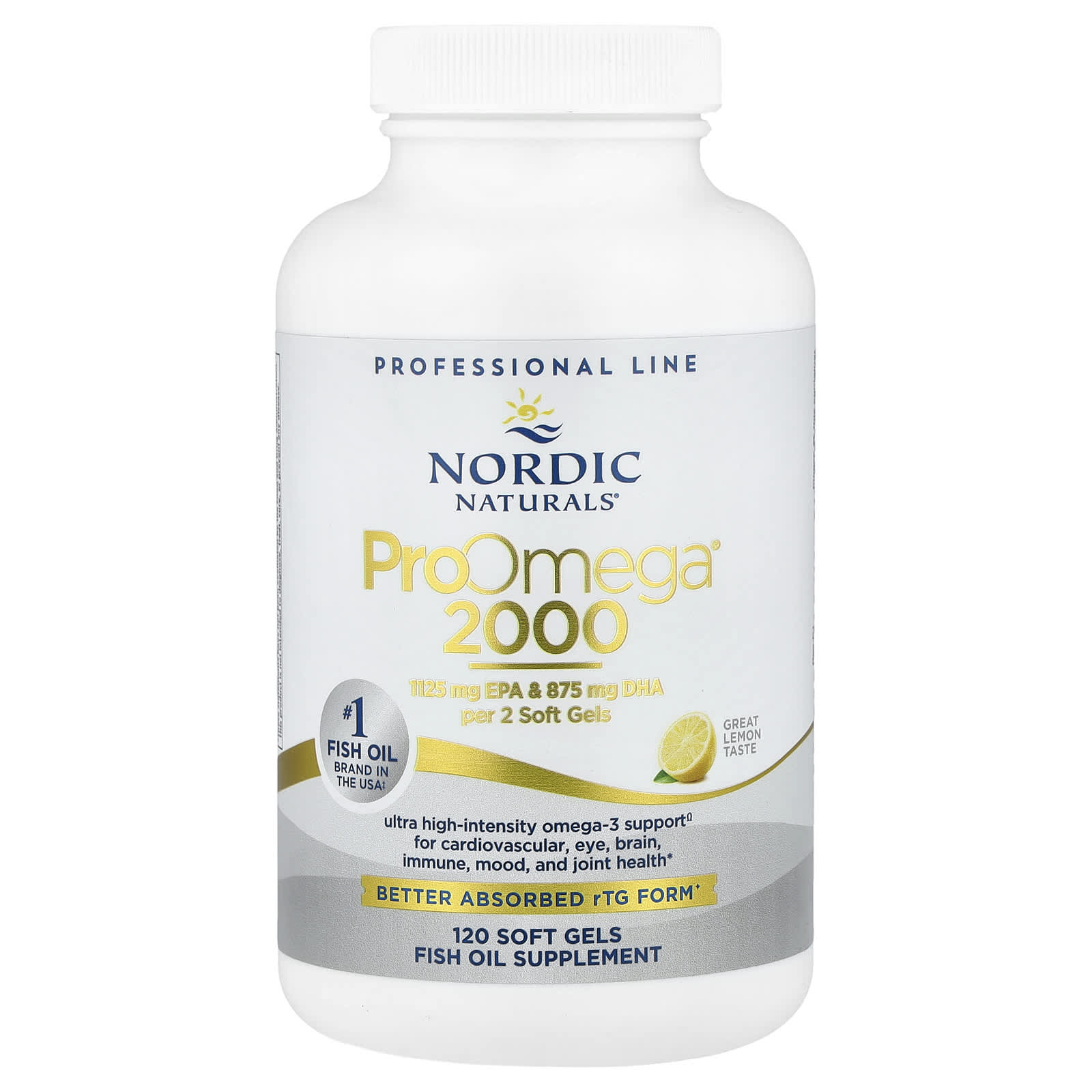 Nordic Naturals, ProOmega® 2000, Lemon, 120 Soft Gels UPC 768990121371 | HiLife Vitamins