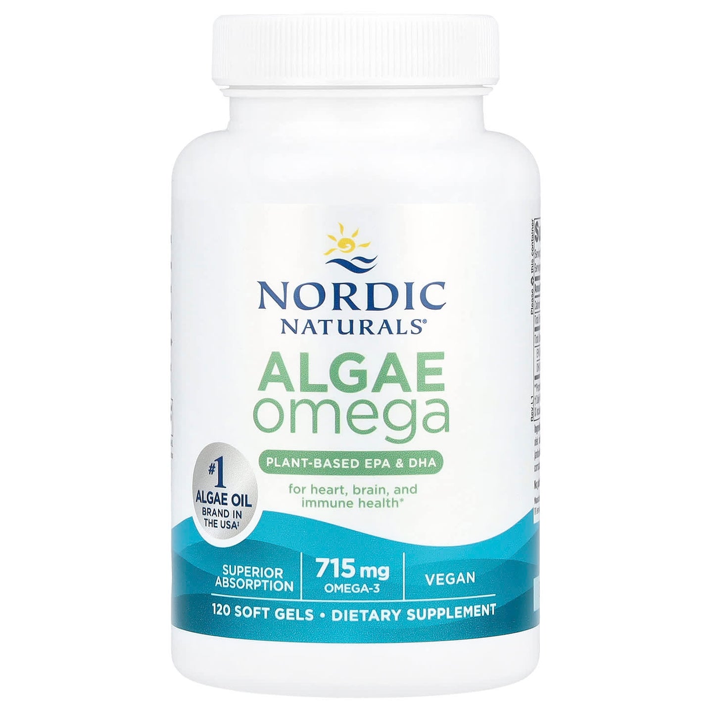 Nordic Naturals, Algae Omega, 715 mg, 120 Softgels UPC 768990016189 | HiLife Vitamins