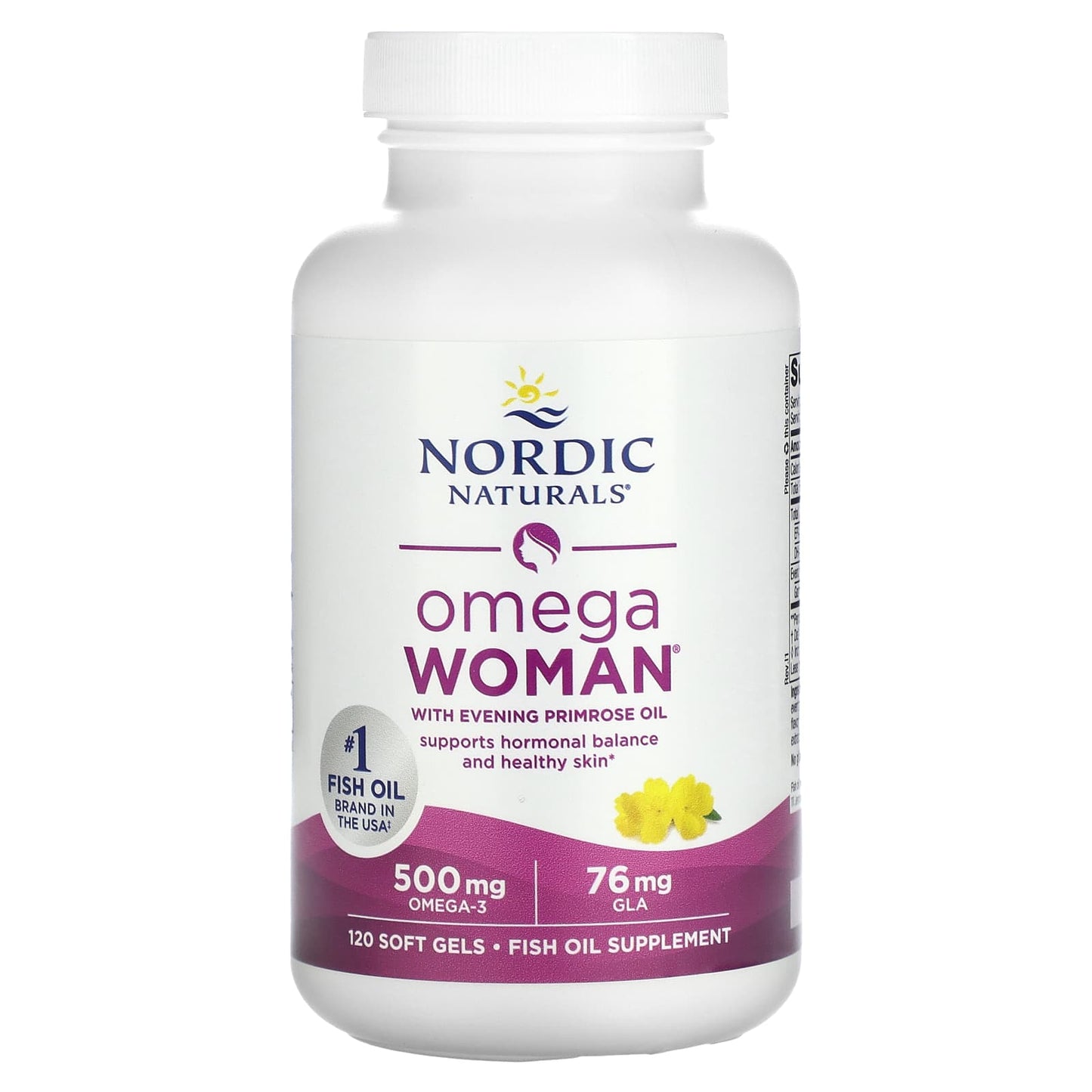 Nordic Naturals, Omega Woman with Evening Primrose Oil, 120 Softgels UPC 768990017803 | HiLife Vitamins