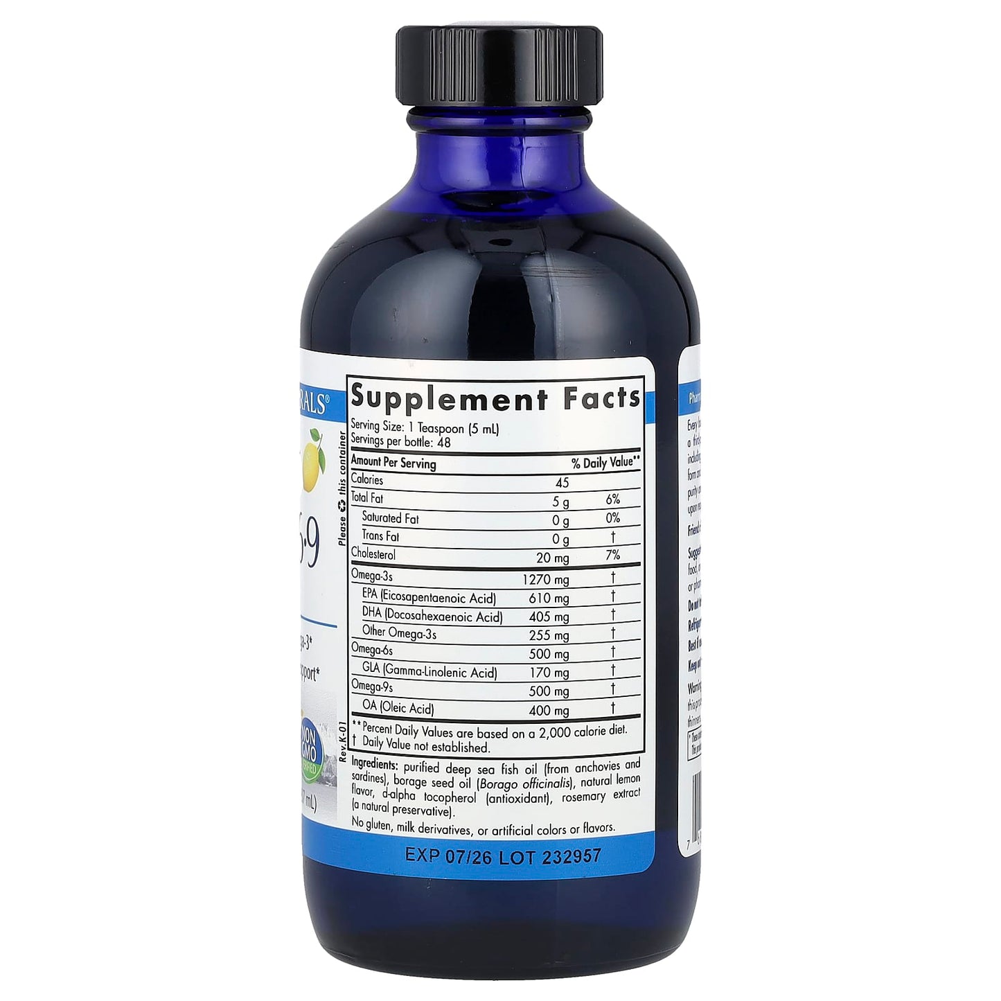 Nordic Naturals, ProEFA®-3-6-9, Lemon, 8 fl oz (237 ml) UPC 768990040924 | HiLife Vitamins