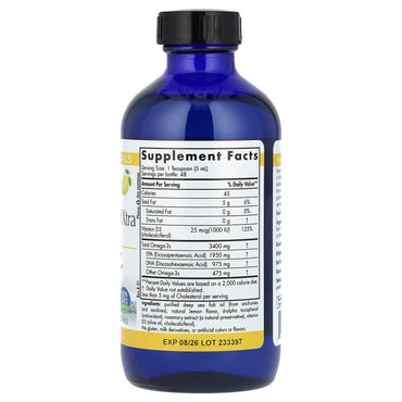 Nordic Naturals, ProOmega®-D Xtra, Lemon, 8 fl oz (237 ml) UPC 768990117831 | HiLife Vitamins