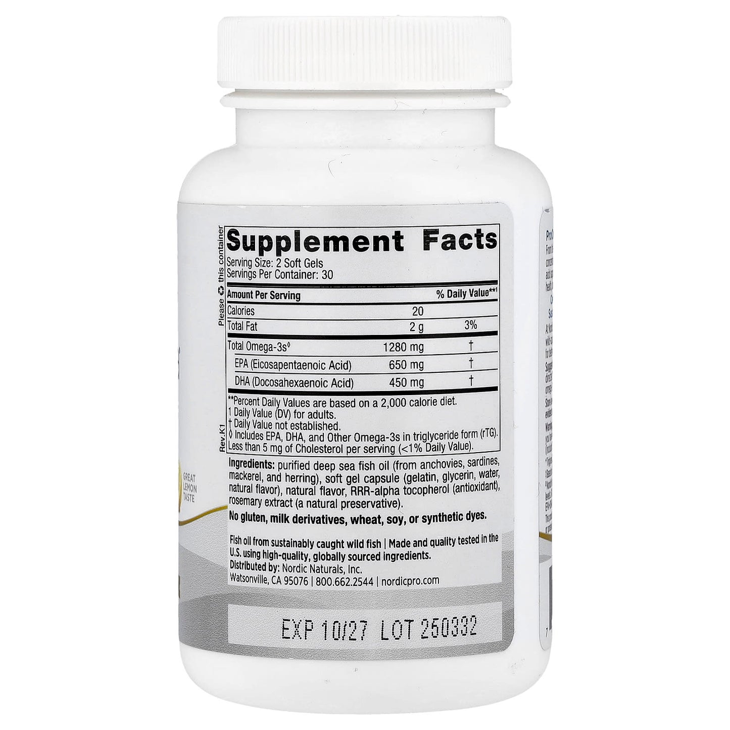 Nordic Naturals, ProOmega®, Lemon, 60 Soft Gels (640 mg per Soft Gel) UPC 768990121203 | HiLife Vitamins