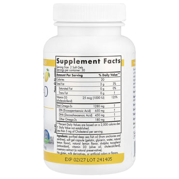 Nordic Naturals, ProOmega®-D, Lemon, 60 Soft Gels UPC 768990121241 | HiLife Vitamins
