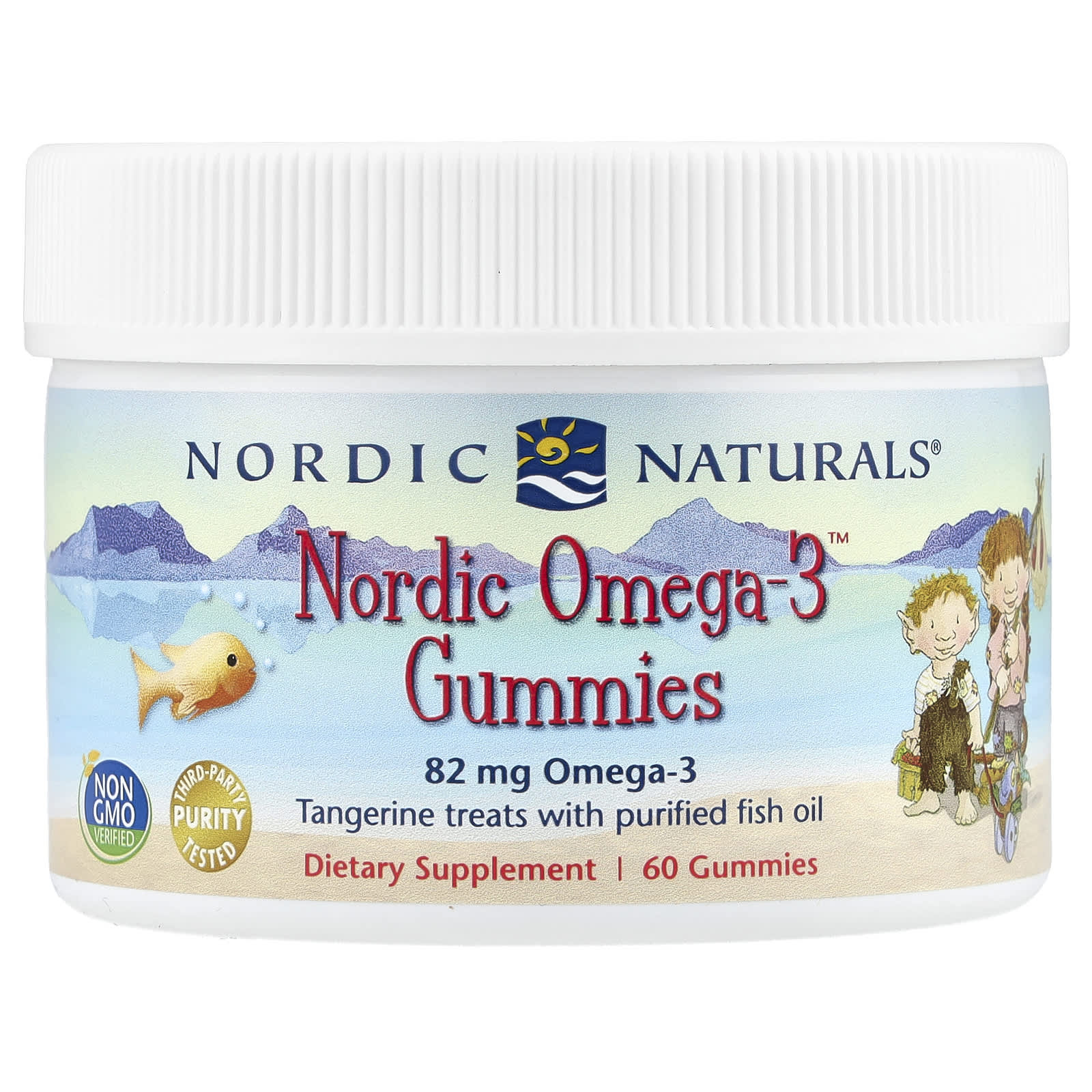 Nordic Naturals, Nordic Omega-3™ Gummies, Tangerine, 82 mg, 60 Gummies UPC 768990301308 | HiLife Vitamins