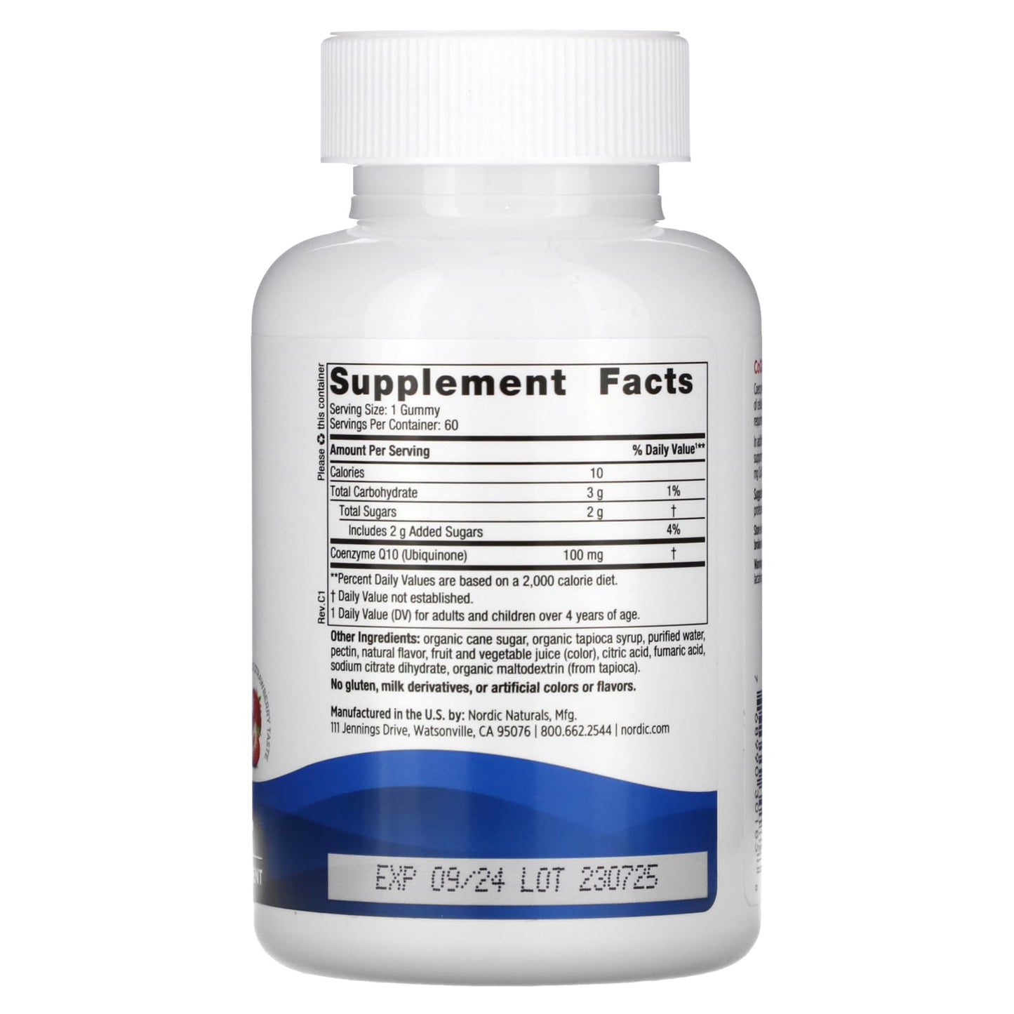 Nordic Naturals, CoQ10 Gummies, Strawberry, 100 mg, 60 Gummies UPC 768990301858 | HiLife Vitamins