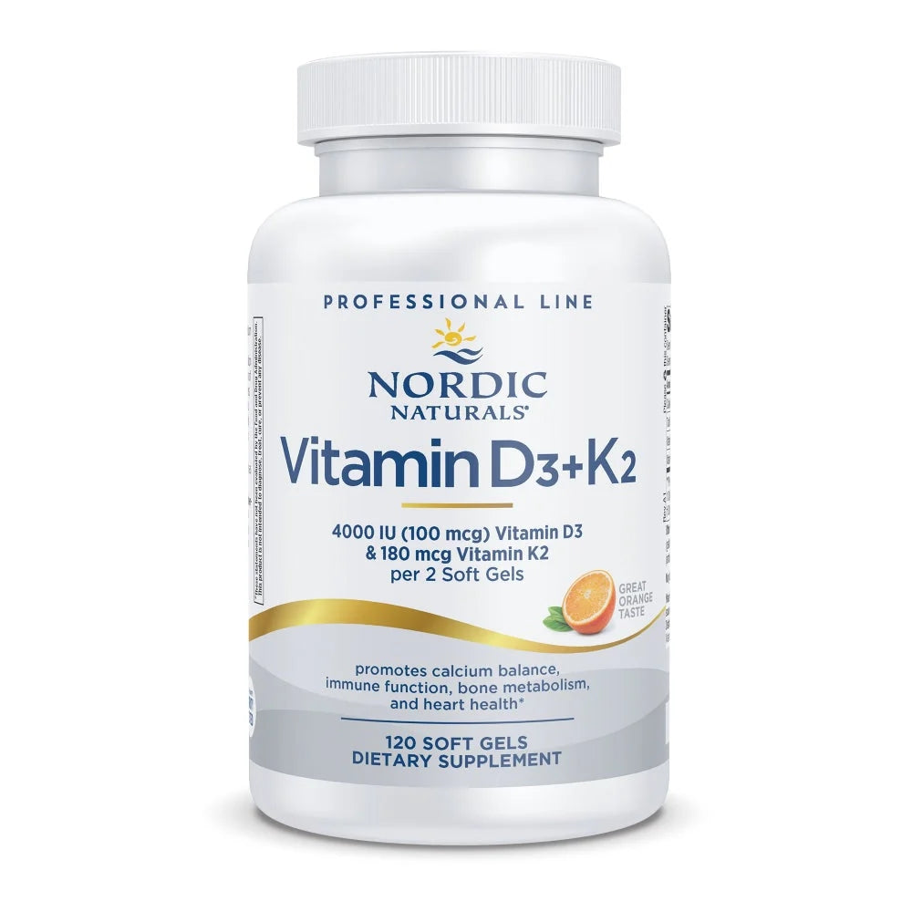 Nordic Naturals, Vitamin D3+K2, Orange Flavor, 120 Soft Gels UPC 768990311666 | HiLife Vitamins