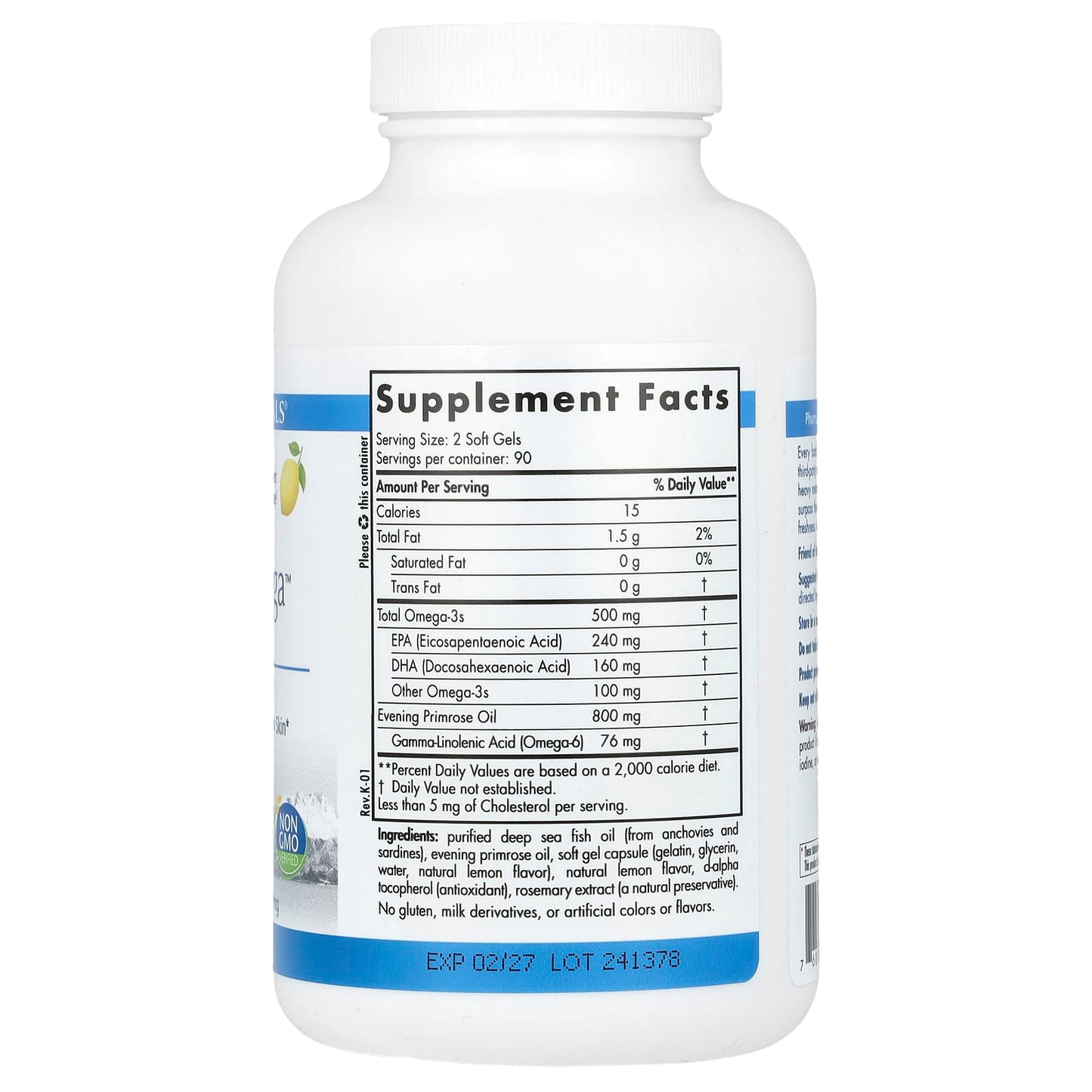 Nordic Naturals, Balanced Omega, 180 Soft Gels UPC 768990505010 | HiLife Vitamins