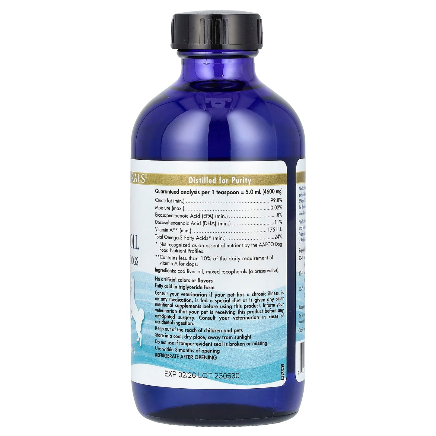 Nordic Naturals, Pet Cod Liver Oil, Medium to Large Breed Dogs, 8 fl oz (237 ml) UPC 768990537837 | HiLife Vitamins