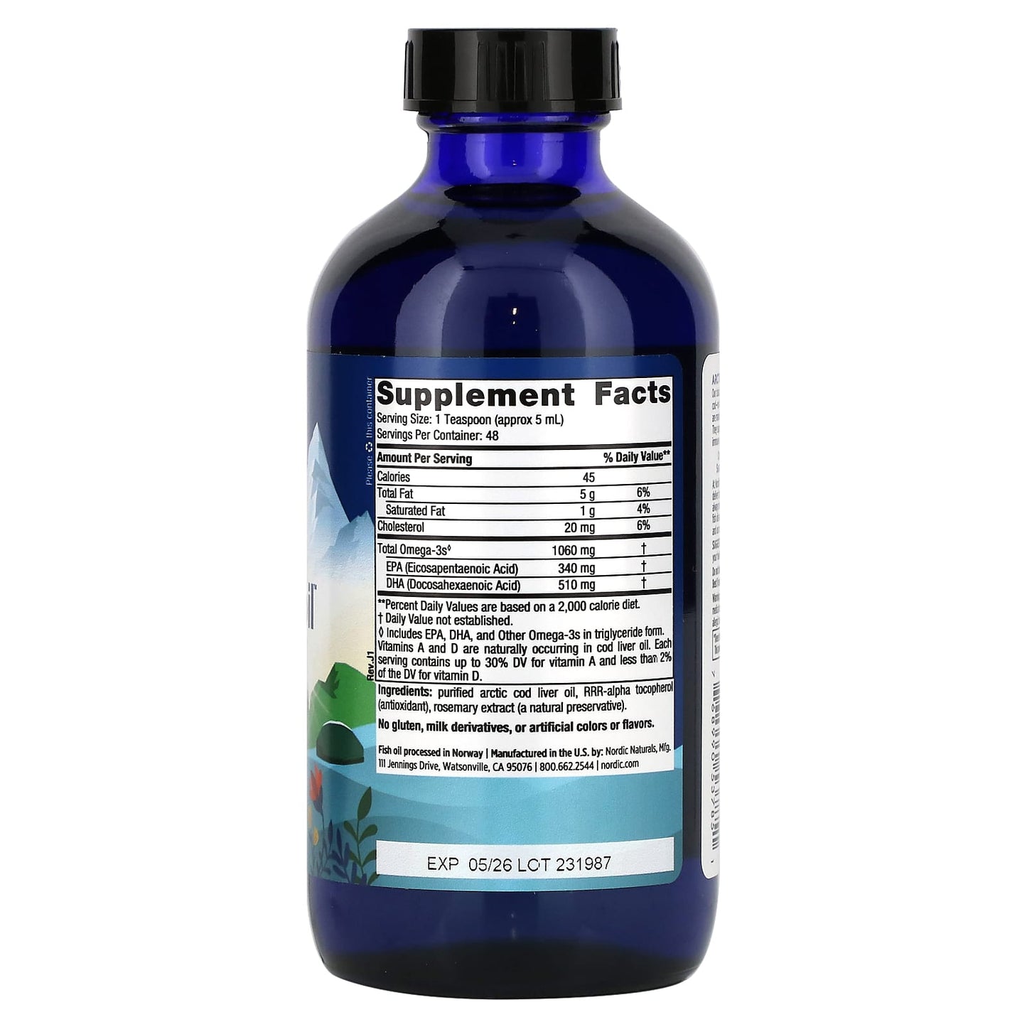 Nordic Naturals, Arctic Cod Liver Oil, Unflavored, 8 fl oz (237 ml) UPC 768990537851 | HiLife Vitamins