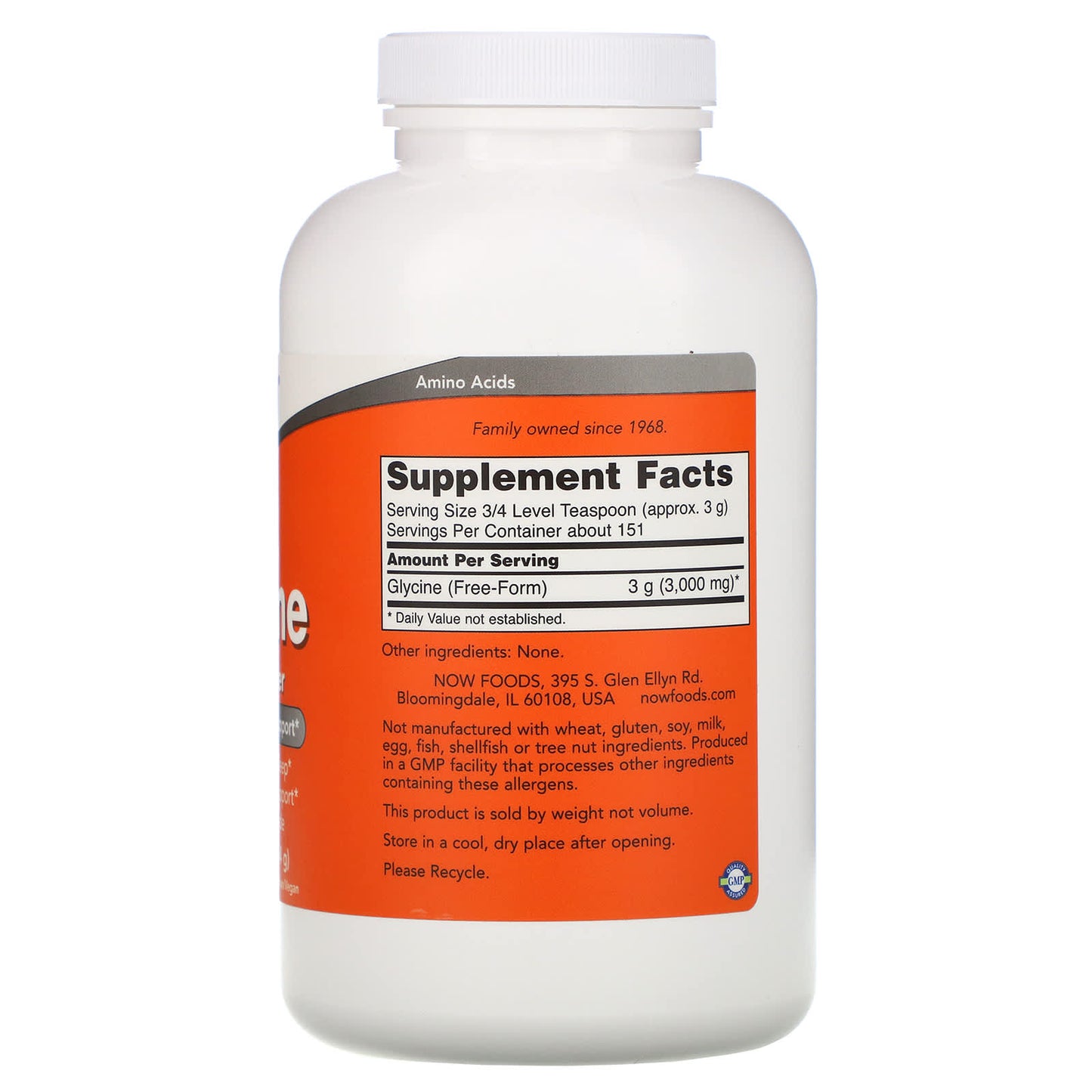 Now Foods, Glycine, 1 lb. Powder UPC 733739002259 | HiLife Vitamins