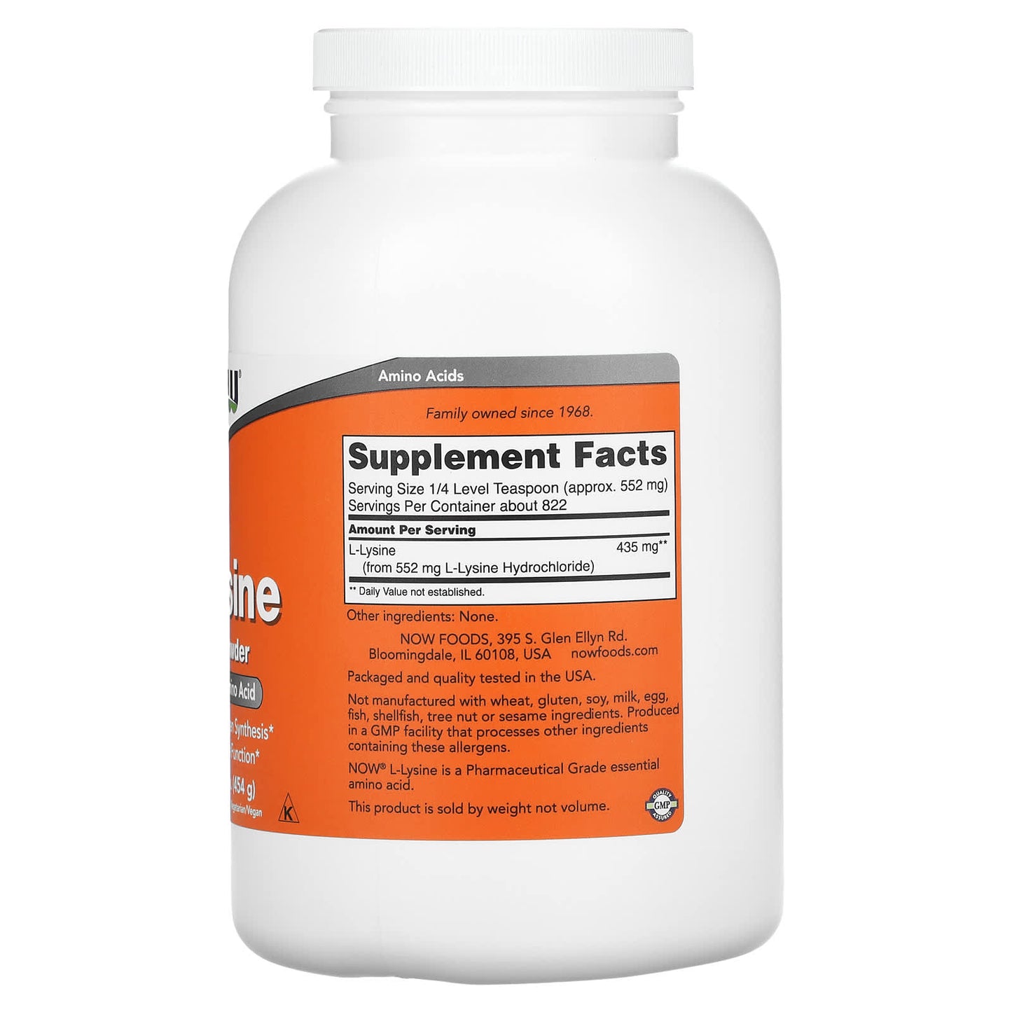 Now Foods, Lysine Powder, 1 UPC 733739002402 | HiLife Vitamins