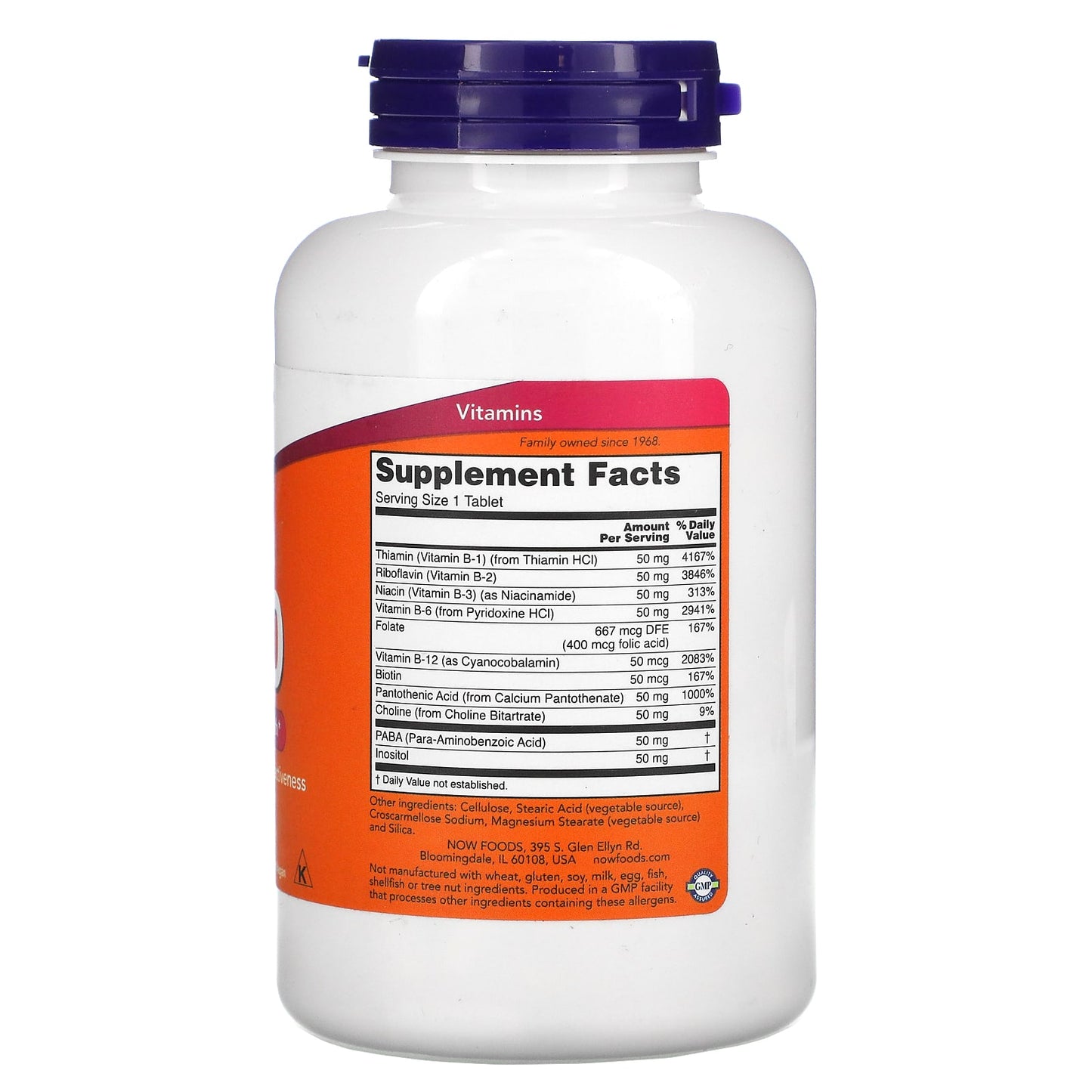 Now Foods, B-50, 250 Tablets UPC 733739004284 | HiLife Vitamins