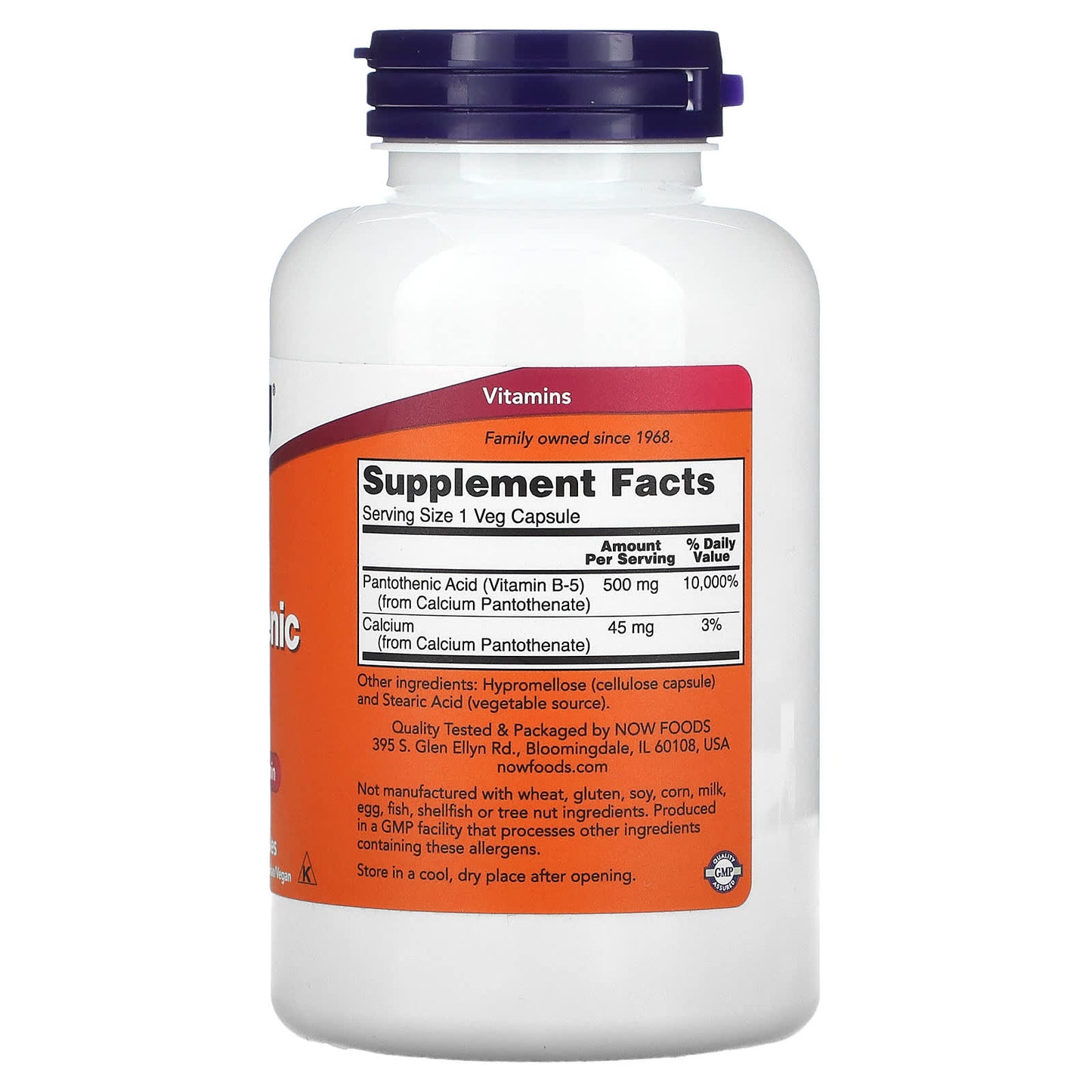 Now Foods, Pantothenic Acid 500 Mg-Discontinued., 250 Capsules UPC 733739004888 | HiLife Vitamins