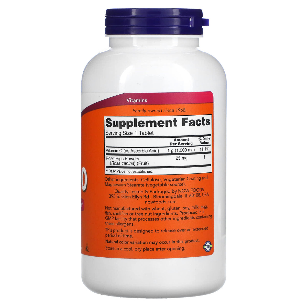 Now Foods, C-1000 RH TR, 250 Tablets UPC 733739006820 | Hilife Vitamins