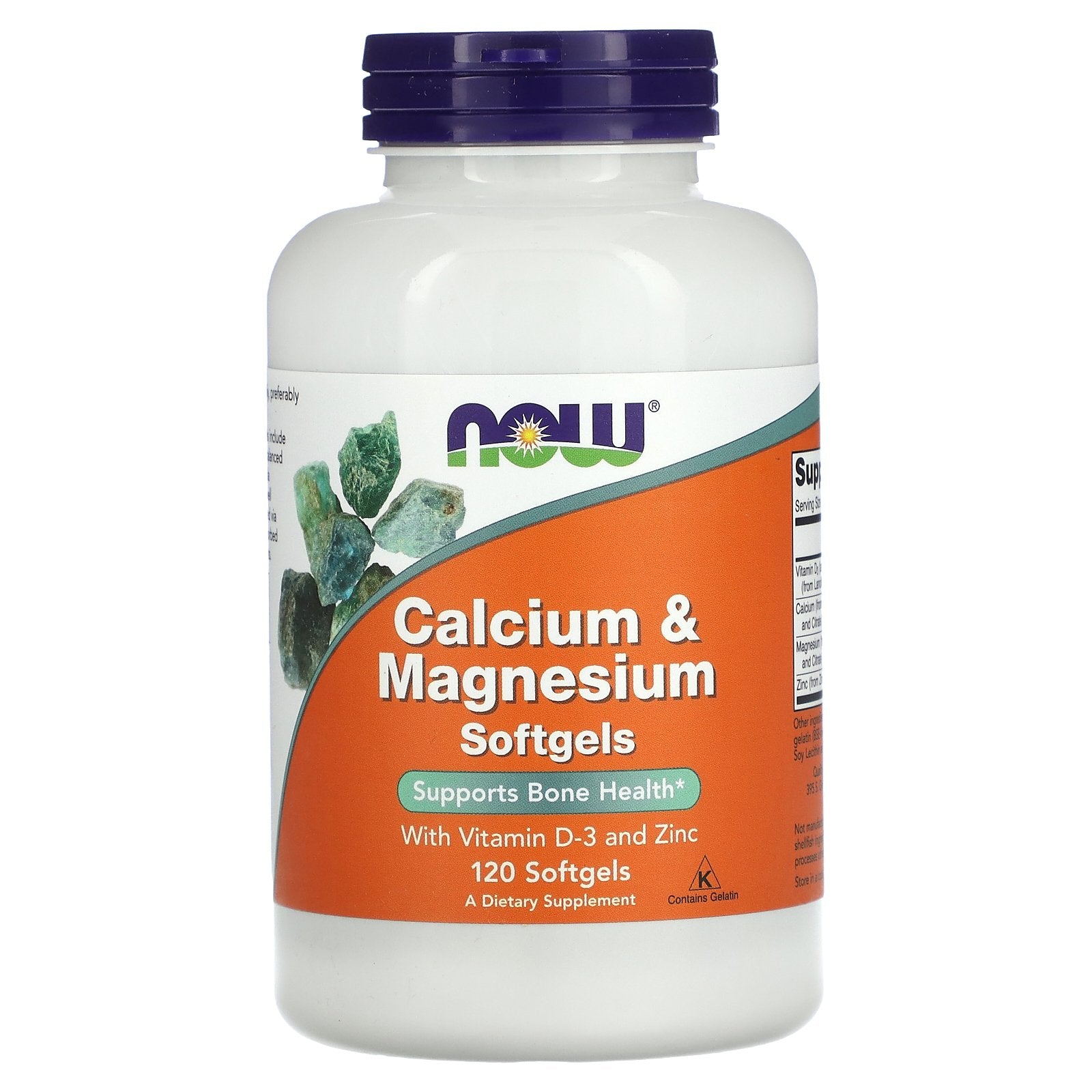 Now Foods, Calcium & Magnesium with Vitamin D-3 and Zinc, 120 Softgels UPC 733739012517 | HiLife Vitamins