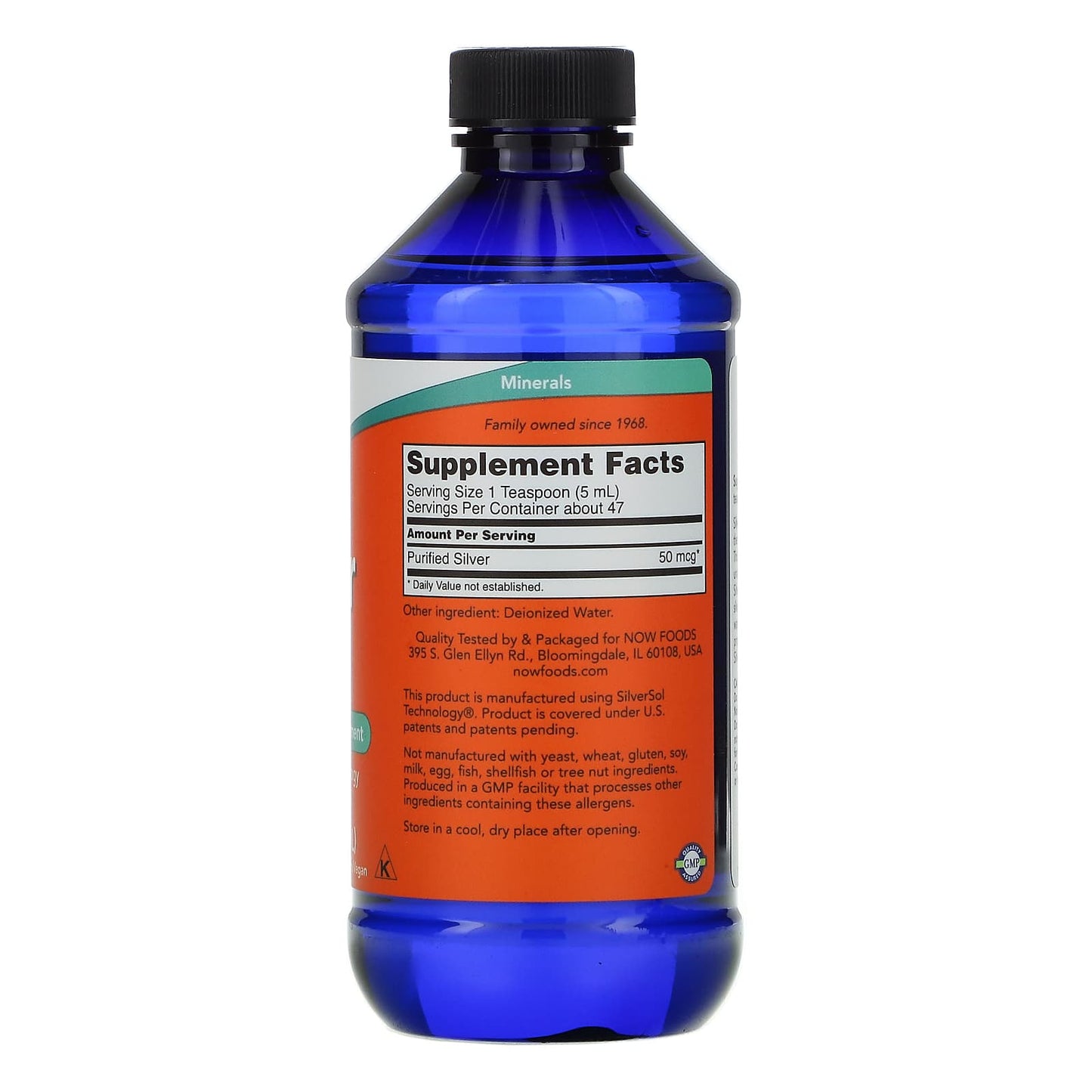 Now Foods, Silver Sol 10 Ppm, FL. OZ OZ liquid UPC 733739014085 | HiLife Vitamins